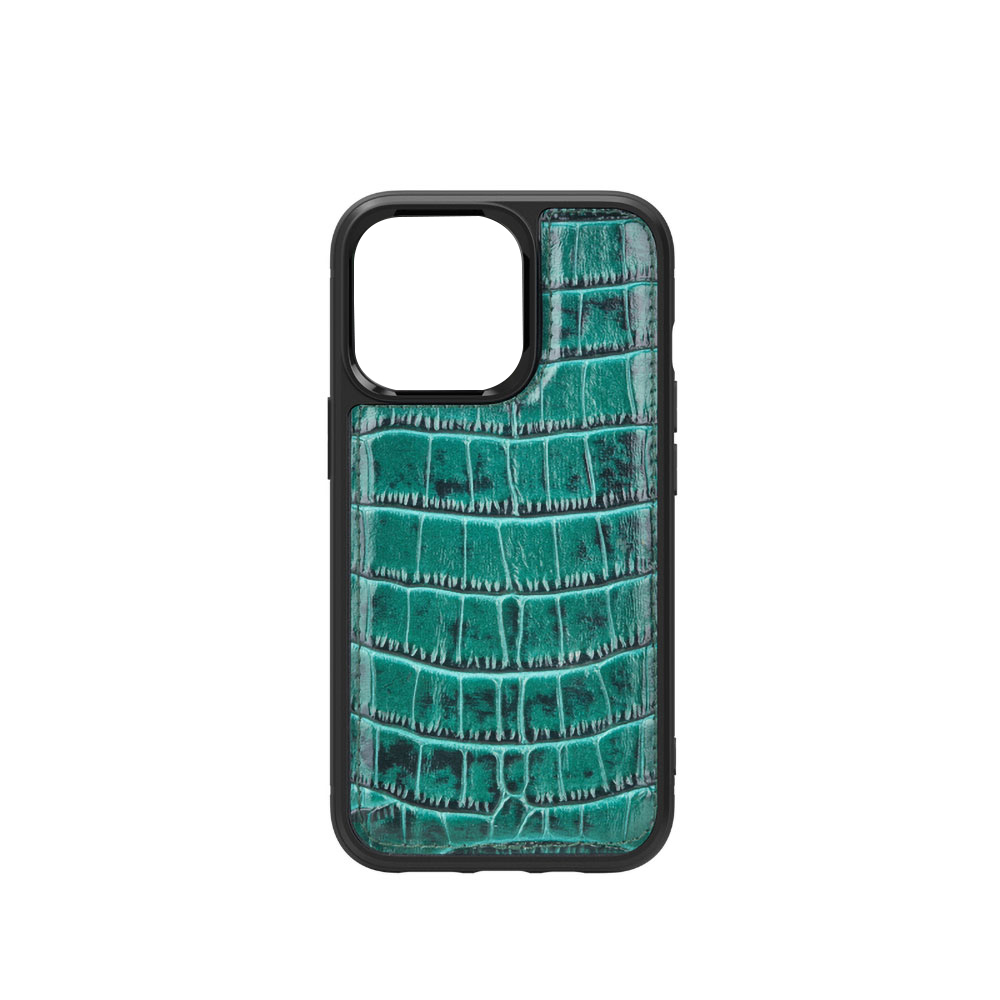 iPhone%20Uyumlu%2013%20Mini%20Kılıf%20Wiwu%20Croco%20Pattern%20Calfskin%20Orjinal%20Deri%20Kapak-Yeşil