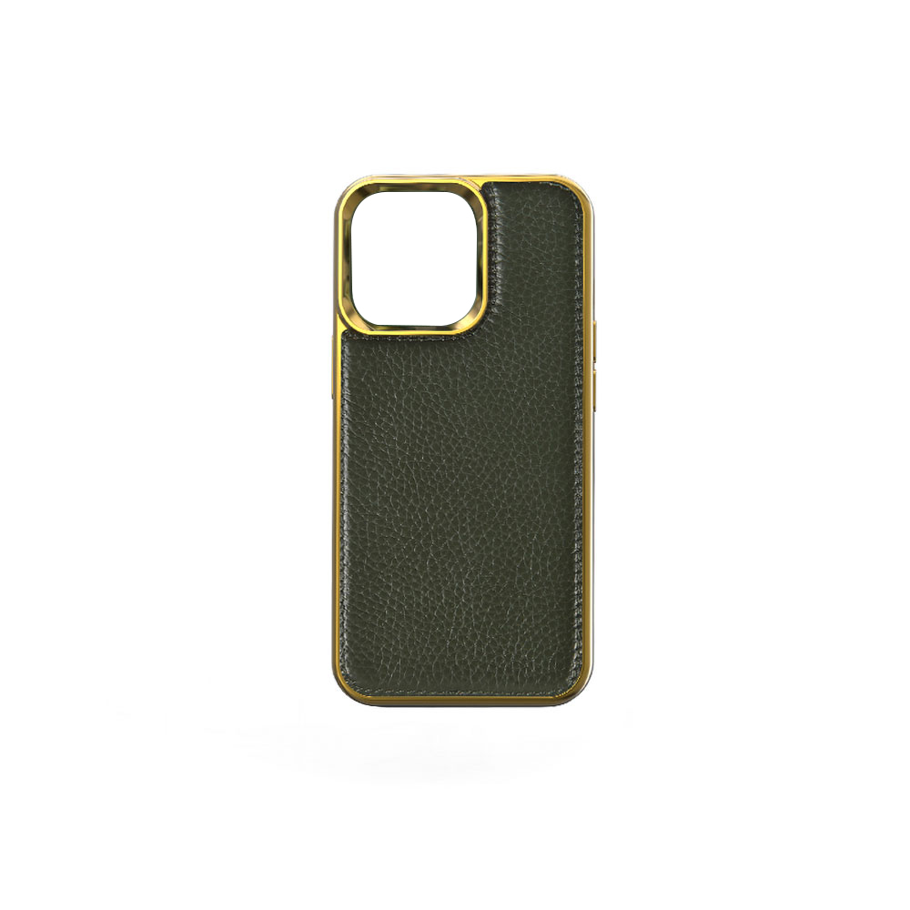 iPhone%20Uyumlu%2013%20Mini%20Kılıf%20Wiwu%20Genuine%20Leather%20Gold%20Calfskin%20Orjinal%20Deri%20Kapak-Yeşil