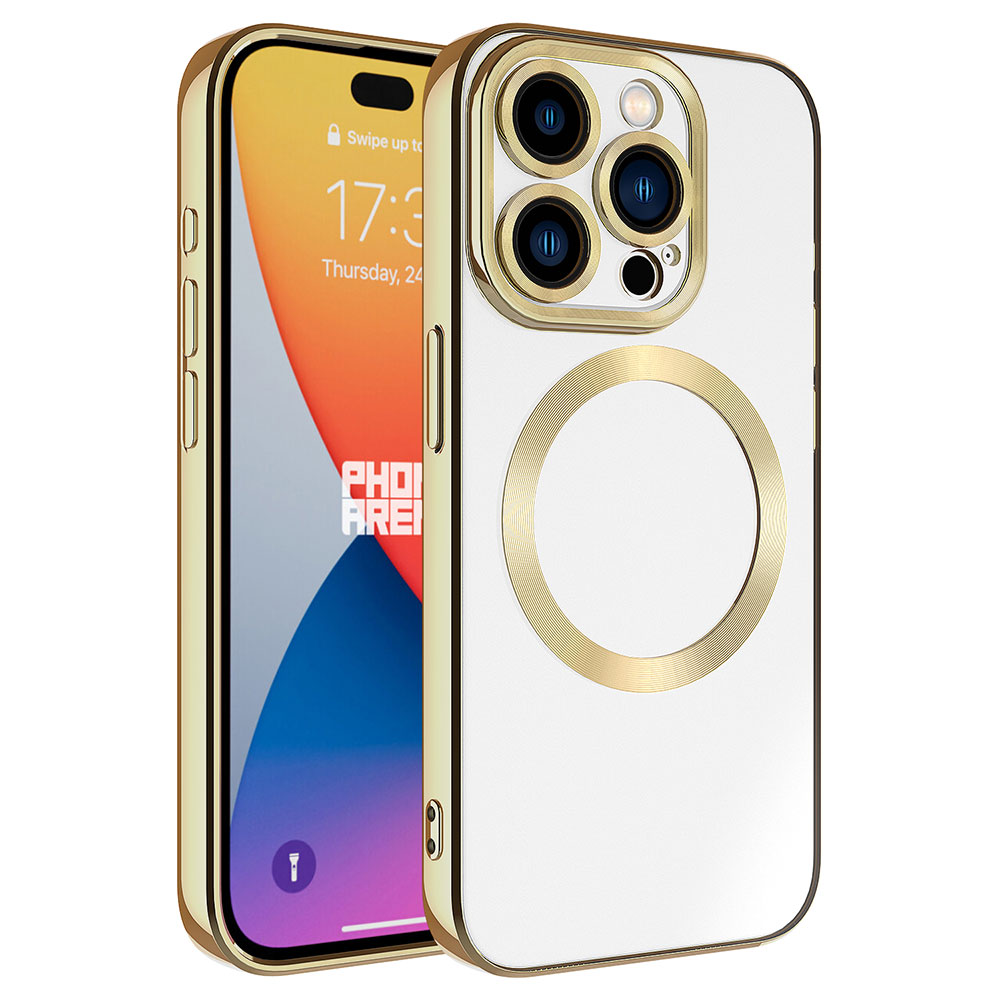 iPhone%20Uyumlu%2015%20Pro%20Max%20Kılıf%20Magsafe%20Wireless%20Şarj%20Özellikli%20Zore%20Setro%20Silikon-Gold