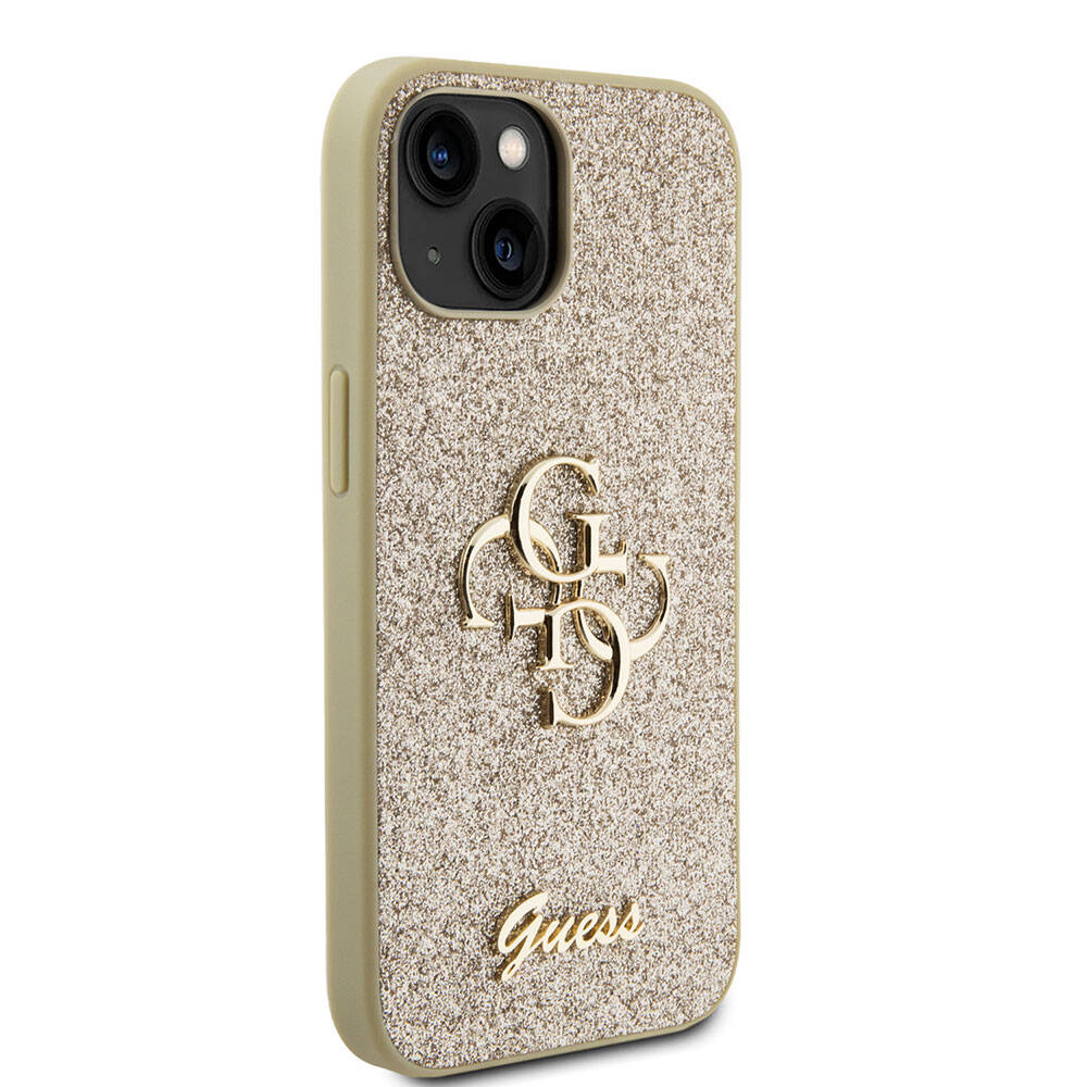 iPhone%20Uyumlu%2015%20Kılıf%20Guess%20Orjinal%20Lisanslı%204G%20Büyük%20Metal%20Logolu%20Glitter%20Kapak-Gold