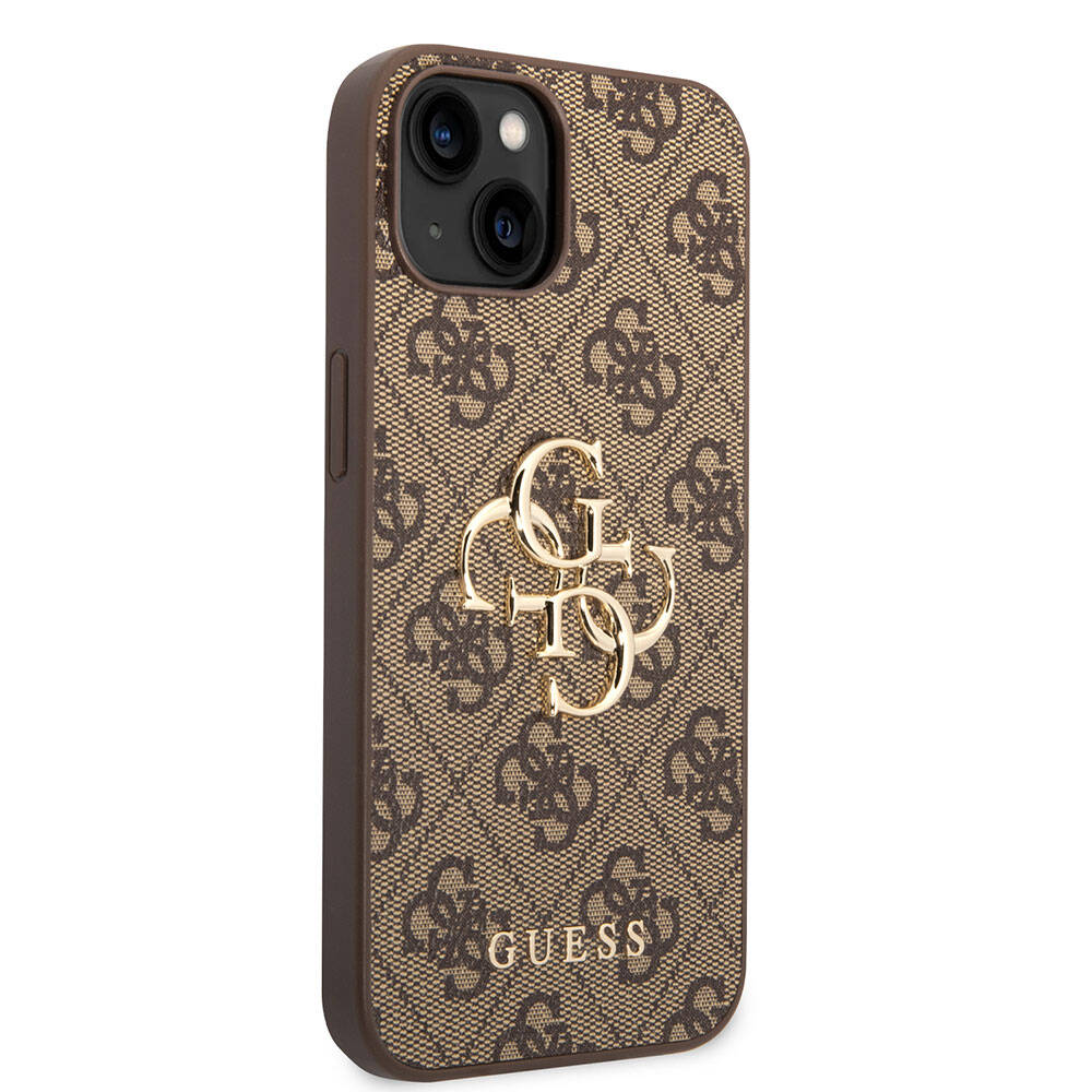 iPhone%20Uyumlu%2015%20Kılıf%20Guess%20Orjinal%20Lisanslı%20PU%20Deri%20Yazı%20ve%204G%20Metal%20Logolu%20Desenli%20Kapak