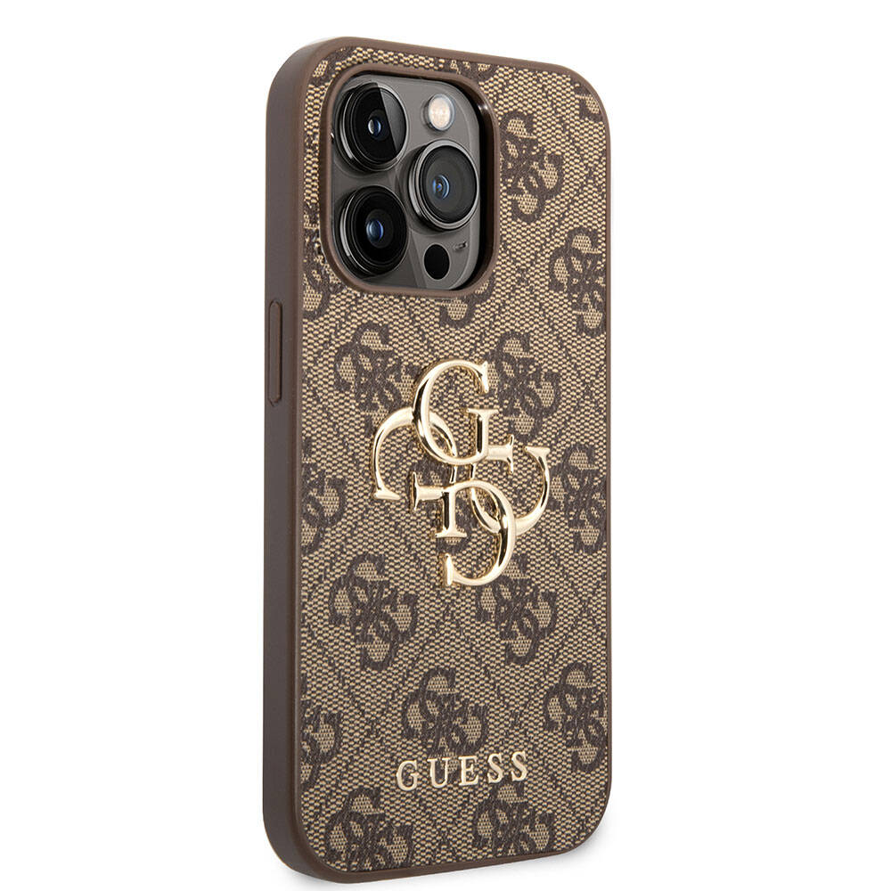 iPhone%20Uyumlu%2015%20Pro%20Kılıf%20Guess%20Orjinal%20Lisanslı%20PU%20Deri%20Yazı%20ve%204G%20Metal%20Logolu%20Desenli%20Kapak