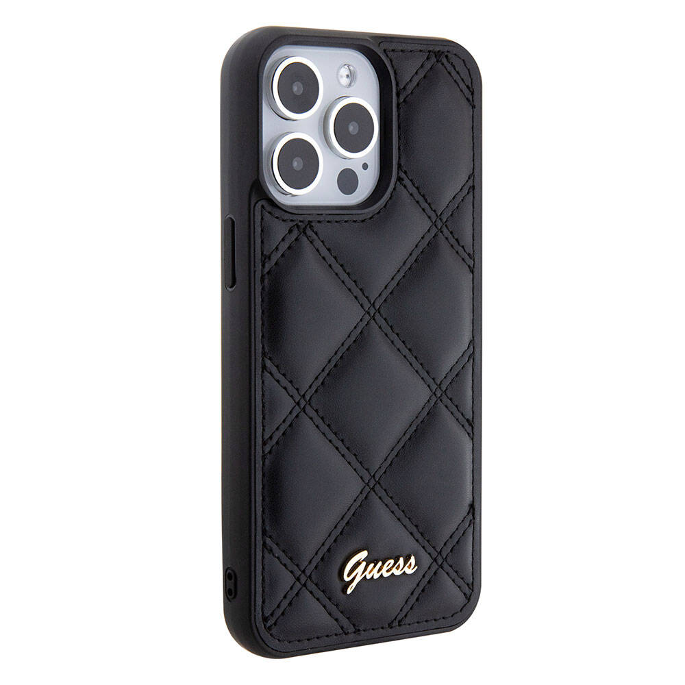 iPhone%20Uyumlu%2015%20Pro%20Max%20Kılıf%20Guess%20Orjinal%20Lisanslı%20PU%20Deri%20Metal%20Yazı%20Logolu%20Kapitone%20Kapak