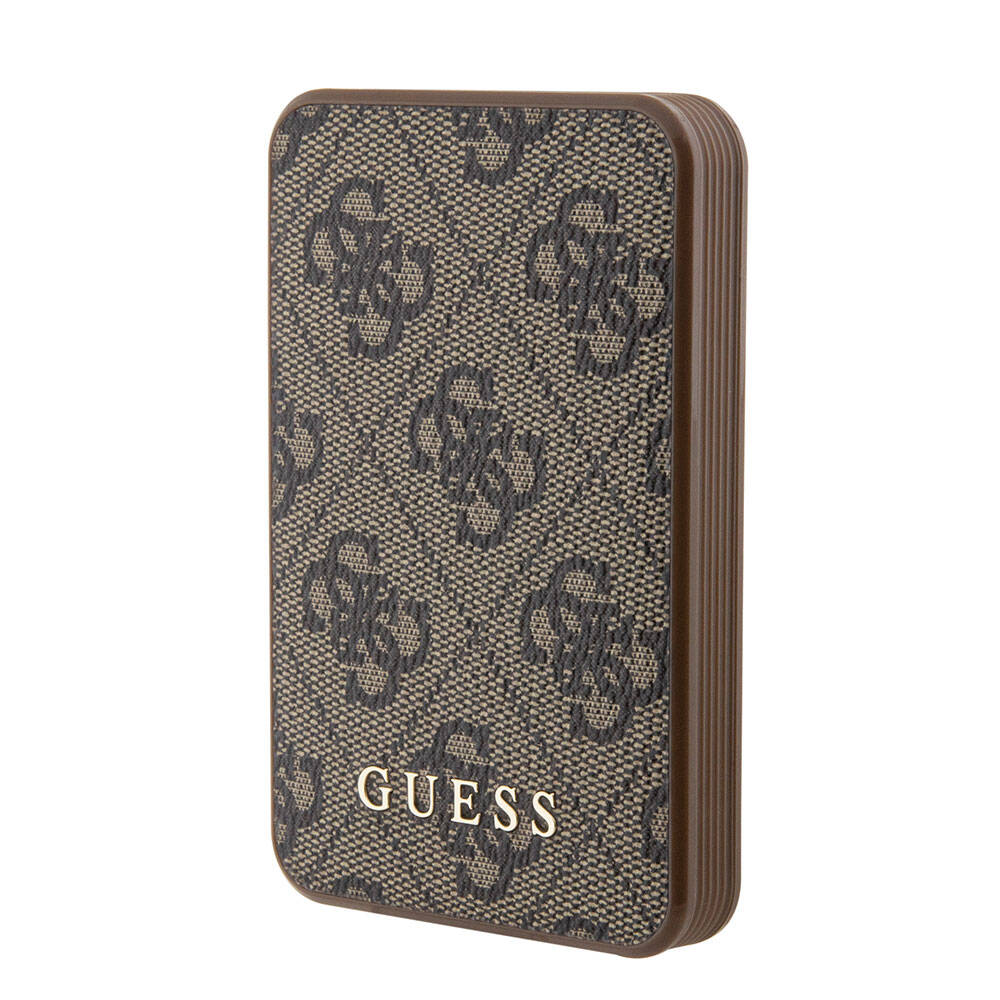 Guess%20Orjinal%20Lisanslı%20PU%20Deri%204G%20Desenli%20Metal%20Yazı%20Logolu%20Powerbank%205000mAh-Kahverengi