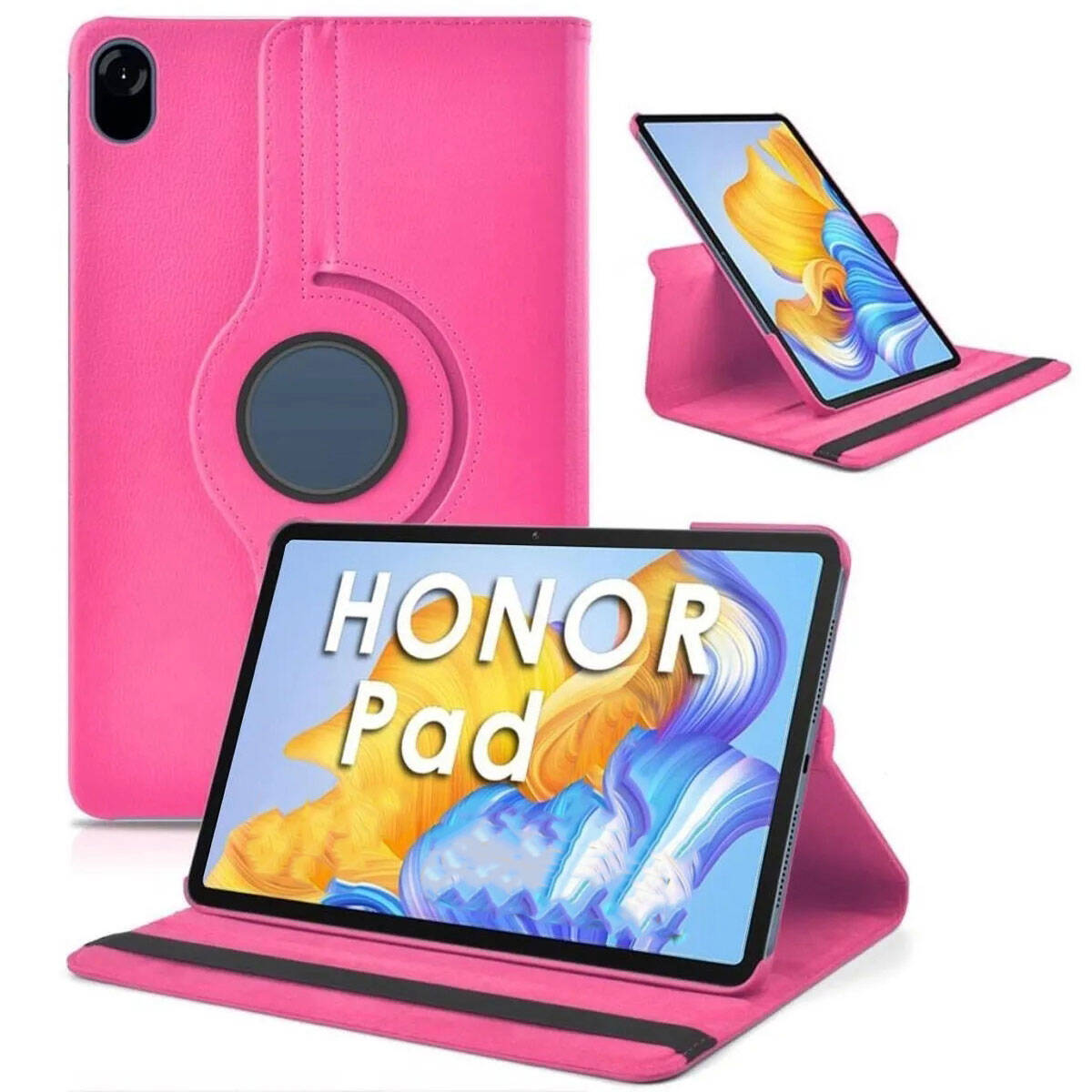 Huawei%20Uyumlu%20Honor%20Pad%20X9%2011.5’%20Zore%20Dönebilen%20Standlı%20Kılıf-Pembe%20koyu