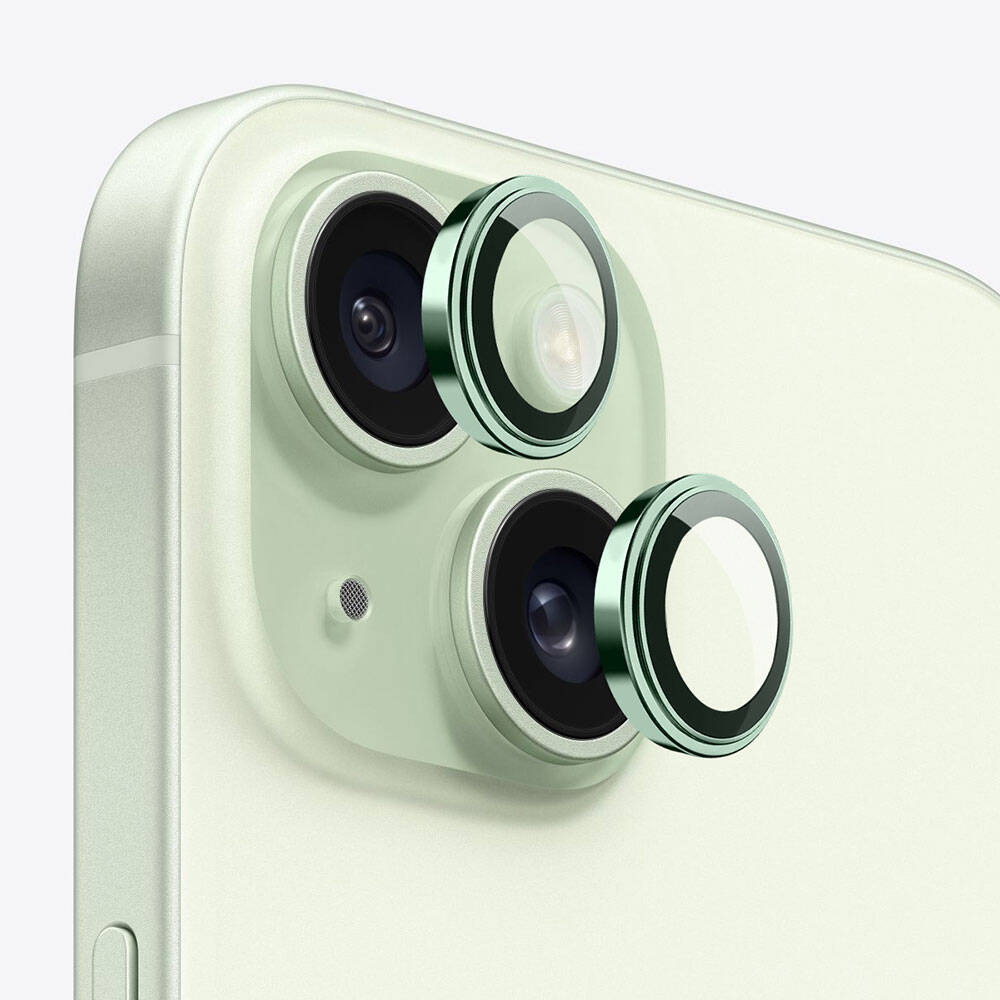 iPhone%20Uyumlu%2015%20​​​Plus%20Wiwu%20Lens%20Guard%20Metal%20Kamera%20Lens%20Koruyucu-Yeşil