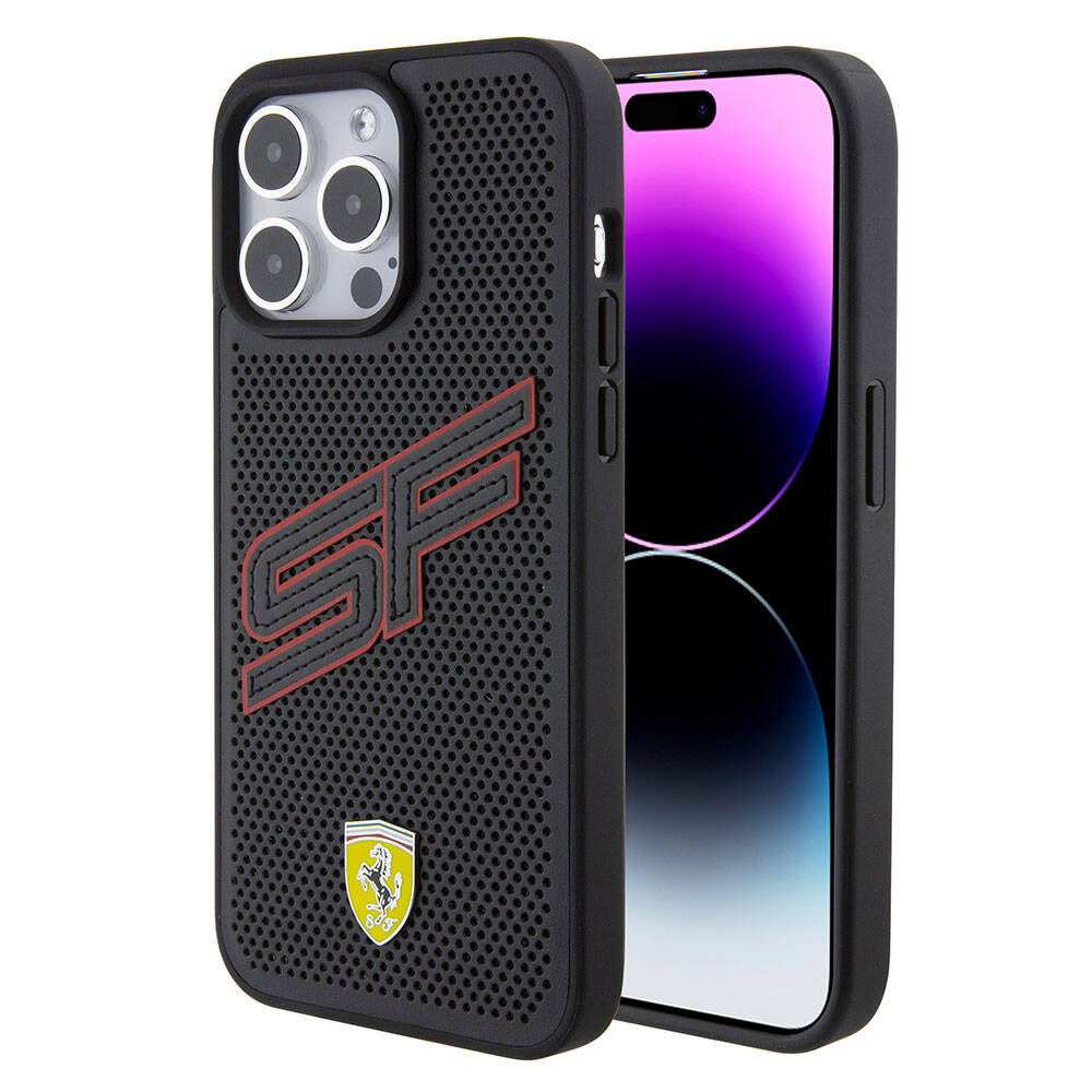 iPhone%20Uyumlu%2015%20Pro%20Kılıf%20Ferrari%20Orjinal%20Lisanslı%20PU%20Delikli%20Arka%20Yüzey%20Metal%20Logolu%20Dikişli%20Büyük%20SF%20Yazılı%20Kapak