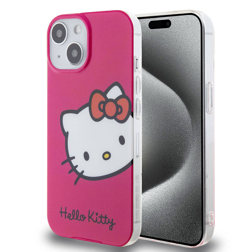 iPhone%20Uyumlu%2015%20Kılıf%20Hello%20Kitty%20Orjinal%20Lisanslı%20Yazı%20ve%20İkonik%20Logolu%20Kitty%20Head%20Kapak-Pembe