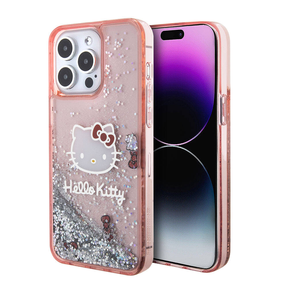 iPhone%20Uyumlu%2015%20Pro%20Max%20Kılıf%20Hello%20Kitty%20Orjinal%20Lisanslı%20İkonik%20Sıvılı%20Glitter%20Kapak