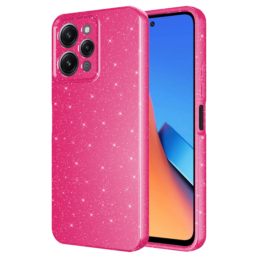 Xiaomi%20Uyumlu%20%20Redmi%2012%20Kılıf%20Kamera%20Korumalı%20Simli%20Lüks%20Zore%20Koton%20Kapak-Pembe%20koyu