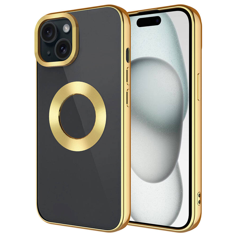 iPhone%20Uyumlu%2015%20Kılıf%20Tek%20Kamera%20Çerçeveli%20Logo%20Gösteren%20Zore%20Omega%20Kapak-Gold