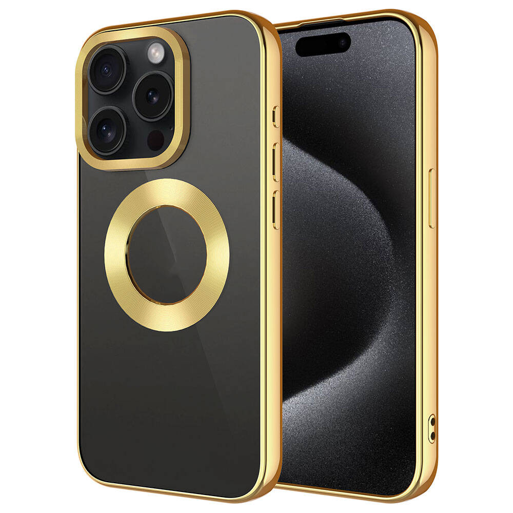 iPhone%20Uyumlu%2015%20Pro%20Kılıf%20Tek%20Kamera%20Çerçeveli%20Logo%20Gösteren%20Zore%20Omega%20Kapak-Gold