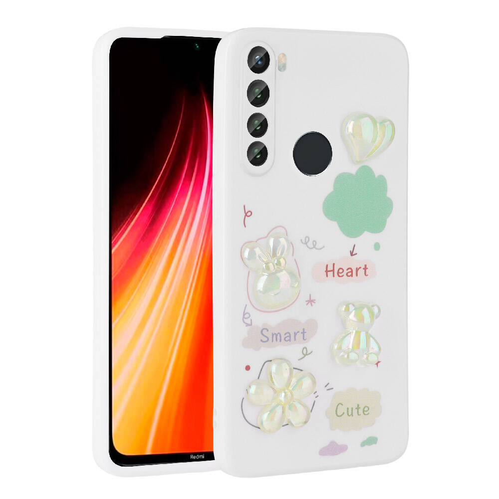 Xiaomi%20Uyumlu%20%20Redmi%20Note%208%20Kılıf%20Kabartma%20Figürlü%20Parlak%20Zore%20Toys%20Silikon%20Kapak-Beyaz