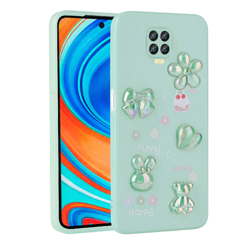 Xiaomi%20Uyumlu%20%20Redmi%20Note%209%20Pro%20Kılıf%20Kabartma%20Figürlü%20Parlak%20Zore%20Toys%20Silikon%20Kapak-Açık%20yeşil