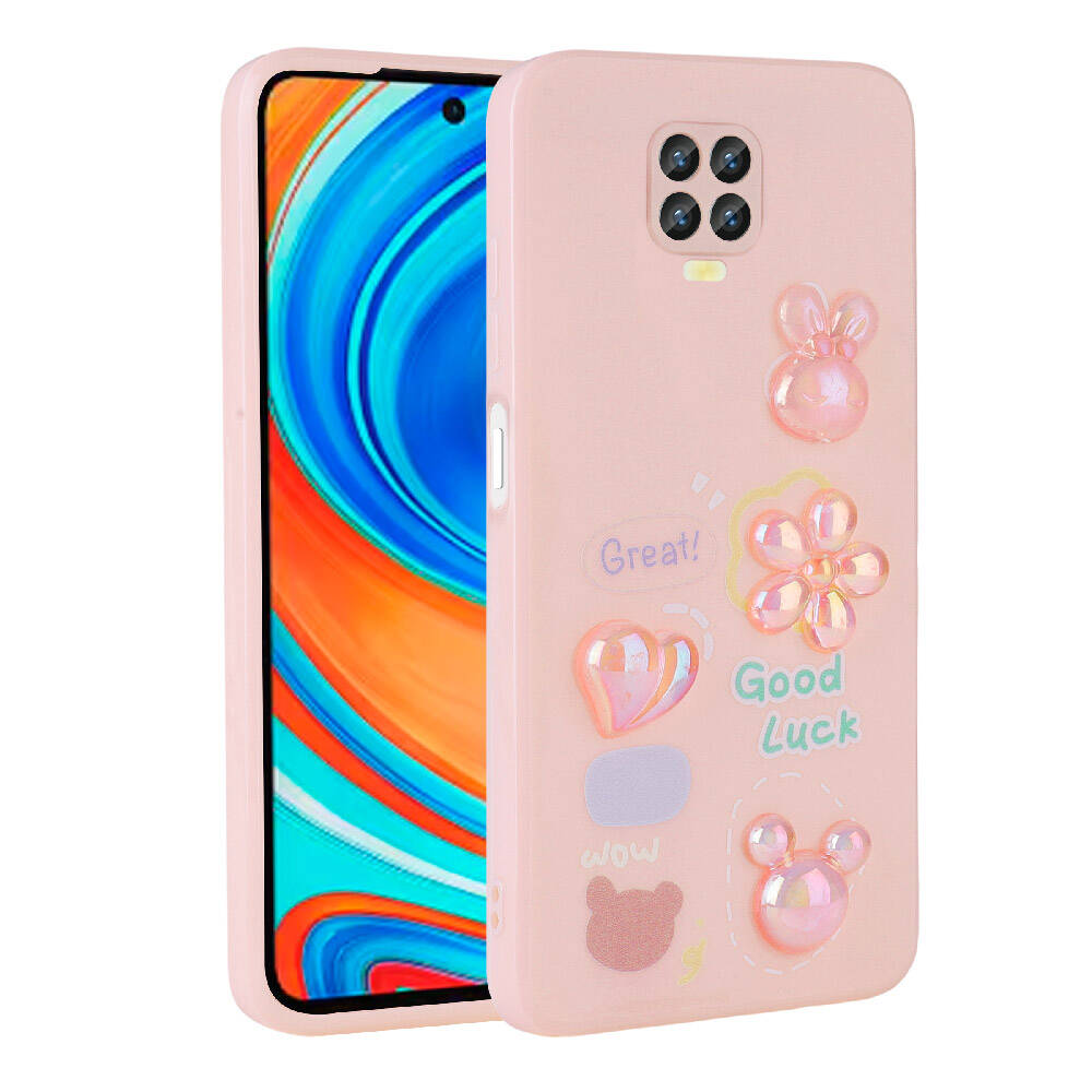 Xiaomi%20Uyumlu%20%20Redmi%20Note%209%20Pro%20Kılıf%20Kabartma%20Figürlü%20Parlak%20Zore%20Toys%20Silikon%20Kapak-Pembe