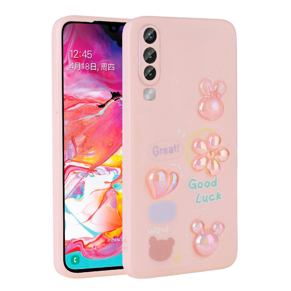 Galaxy%20Uyumlu%20A50%20Kılıf%20Kabartma%20Figürlü%20Parlak%20Zore%20Toys%20Silikon%20Kapak-Pembe