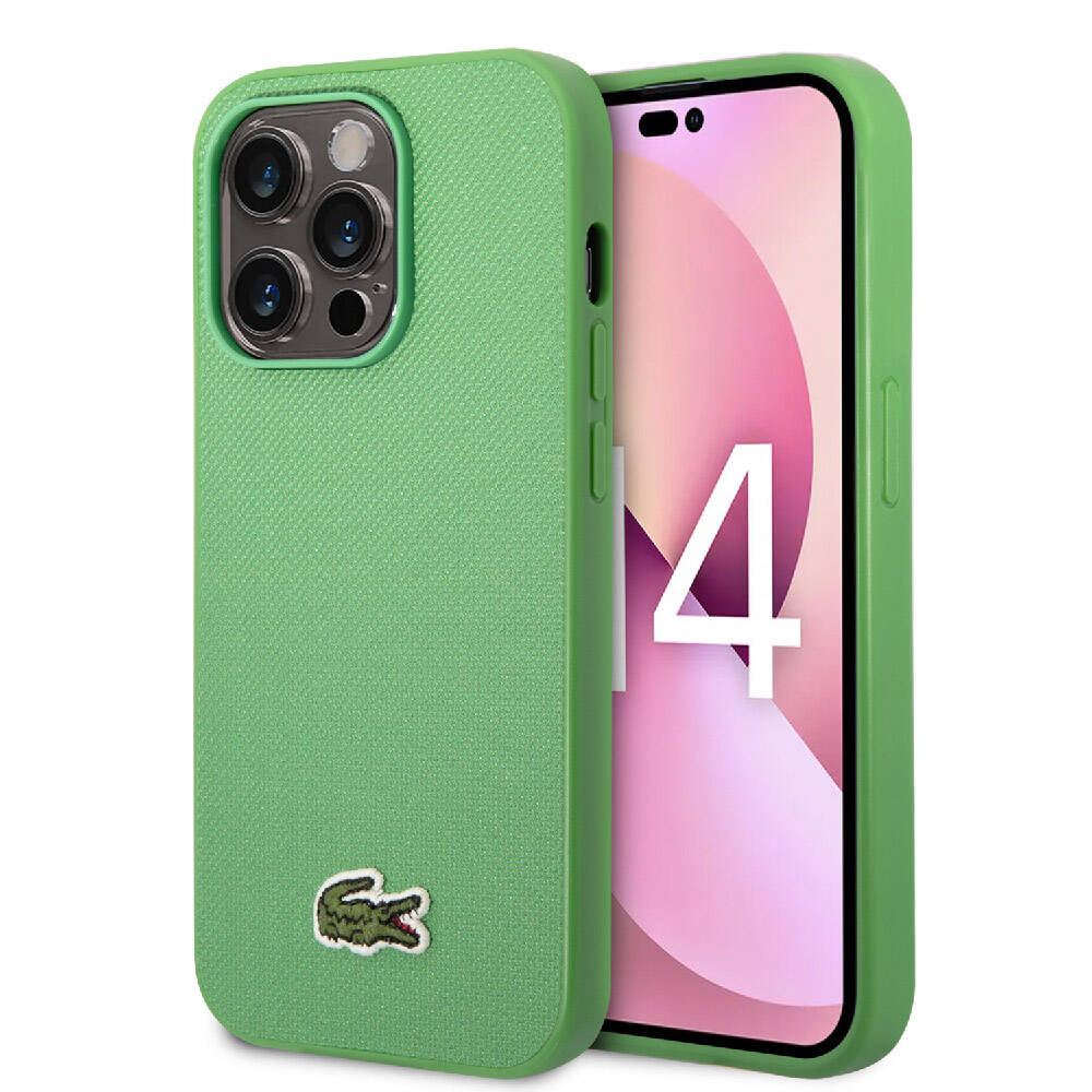 iPhone%20Uyumlu%2014%20Pro%20Kılıf%20Lacoste%20Orjinal%20Lisanslı%20PU%20Pike%20Desenli%20Arka%20Yüzey%20İkonik%20Timsah%20Dokuma%20Logolu%20Kapak-Yeşil