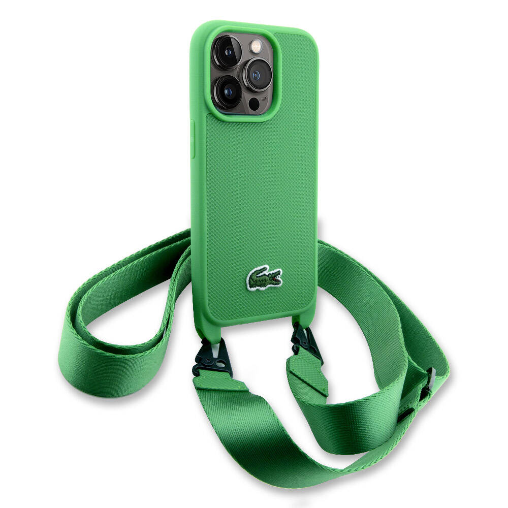 iPhone%20Uyumlu%2014%20Pro%20Kılıf%20Lacoste%20Orjinal%20Lisanslı%20PU%20Pike%20Desenli%20Arka%20Yüzey%20Askılı%20İkonik%20Timsah%20Dokuma%20Logolu%20Kapak