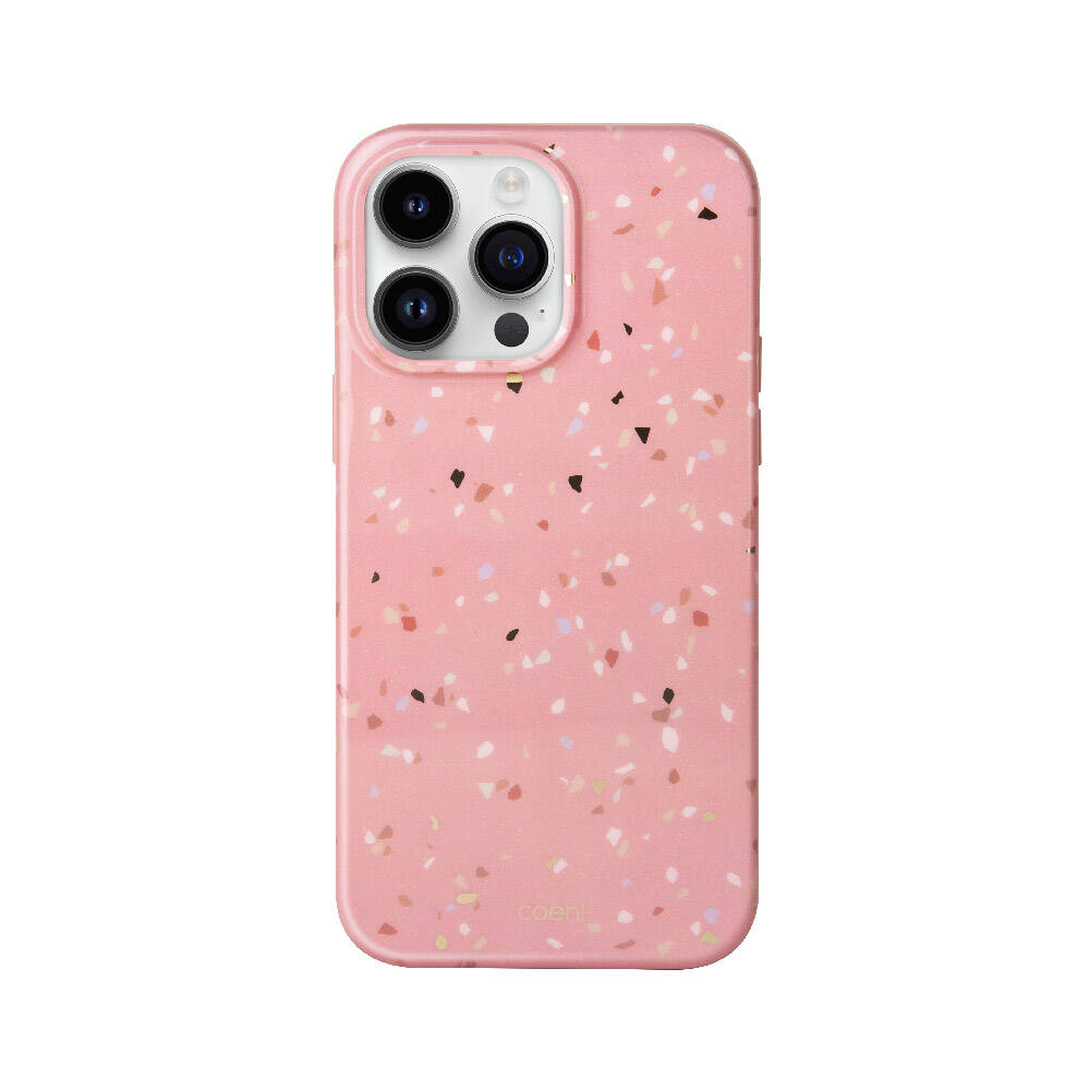 iPhone%20Uyumlu%2014%20Pro%20Kılıf%20Mozaik%20Desenli%20Coehl%20Terrazzo%20Kapak-Pembe