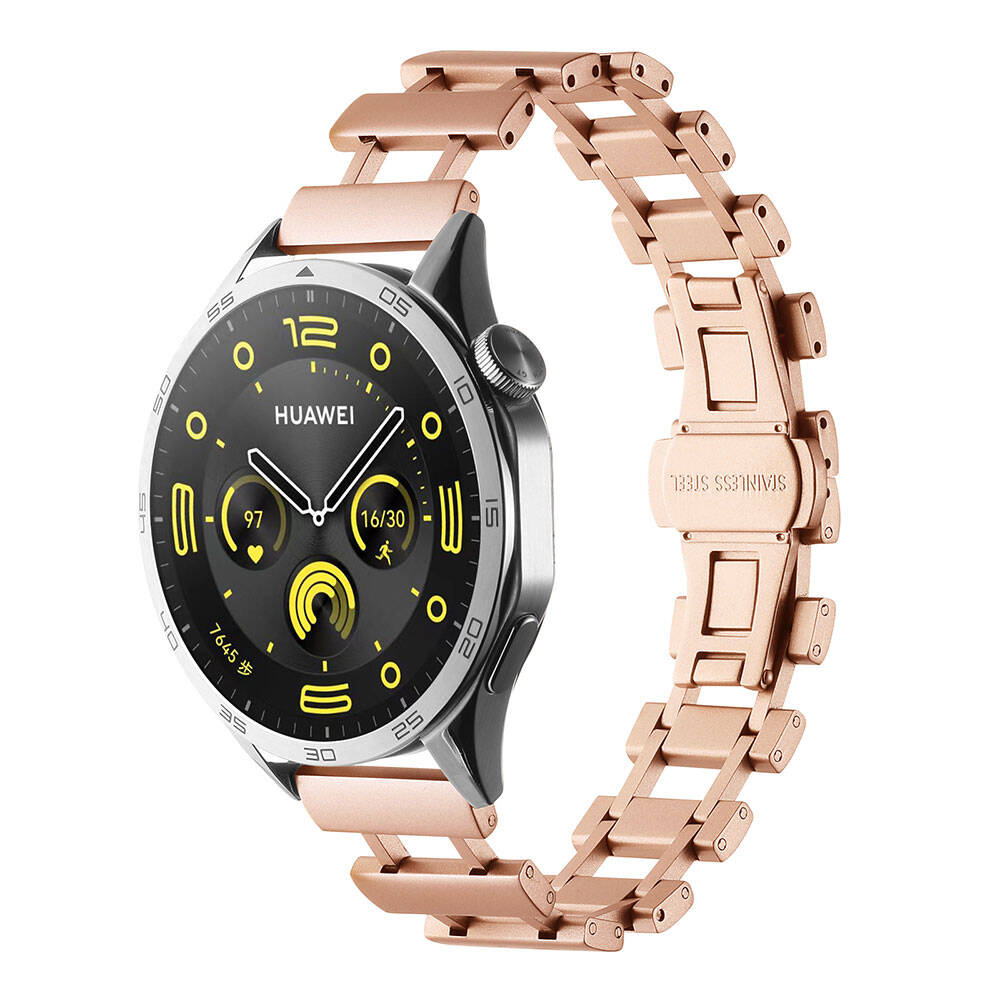 Xiaomi%20Uyumlu%20%20Amazfit%20Pace%20Zore%20KRD-96%2022mm%20Metal%20Kordon-Rose%20gold