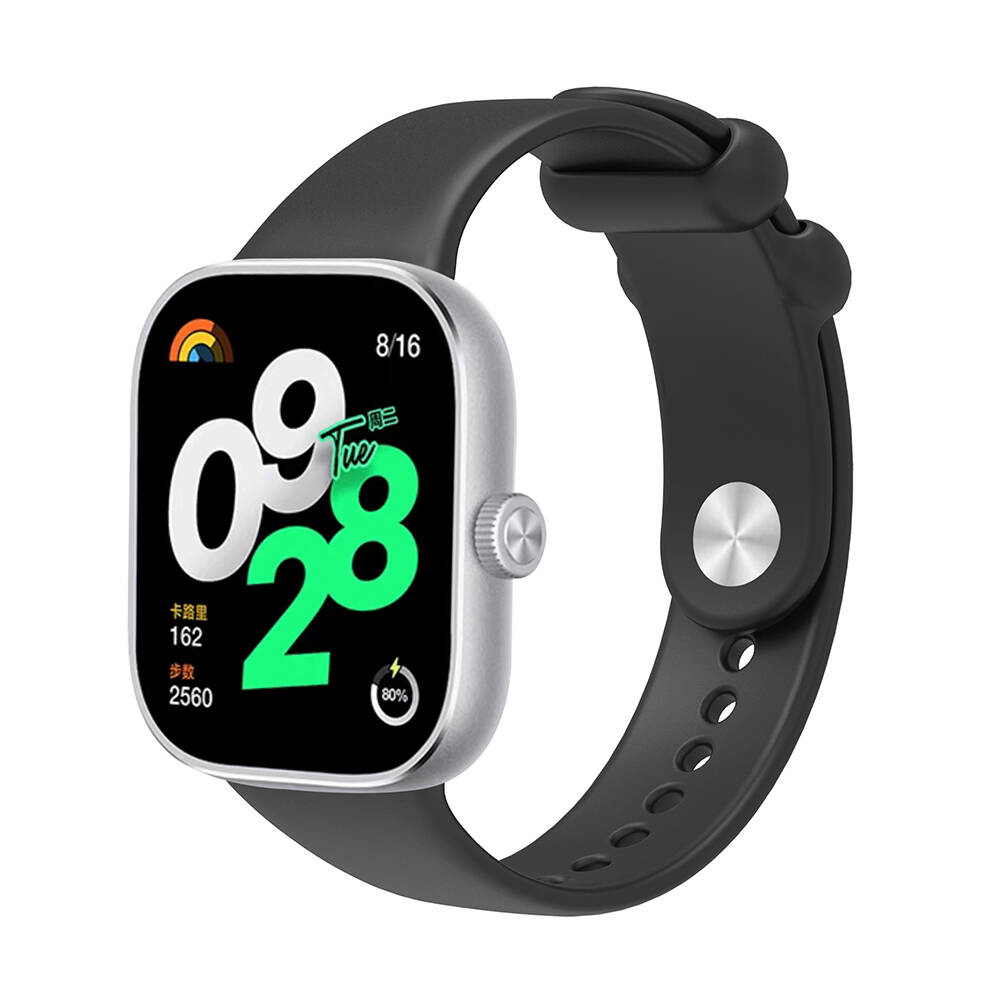 Xiaomi%20Uyumlu%20%20Redmi%20Watch%204%20Zore%20KRD-109%20Silikon%20Kordon-Siyah