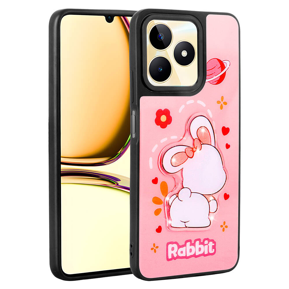 REALME%20C53%204G%20Case%20Shining%20Embossed%20Iconic%20Figured%20Zore%20Amas%20Silicone%20Cover-Pembe