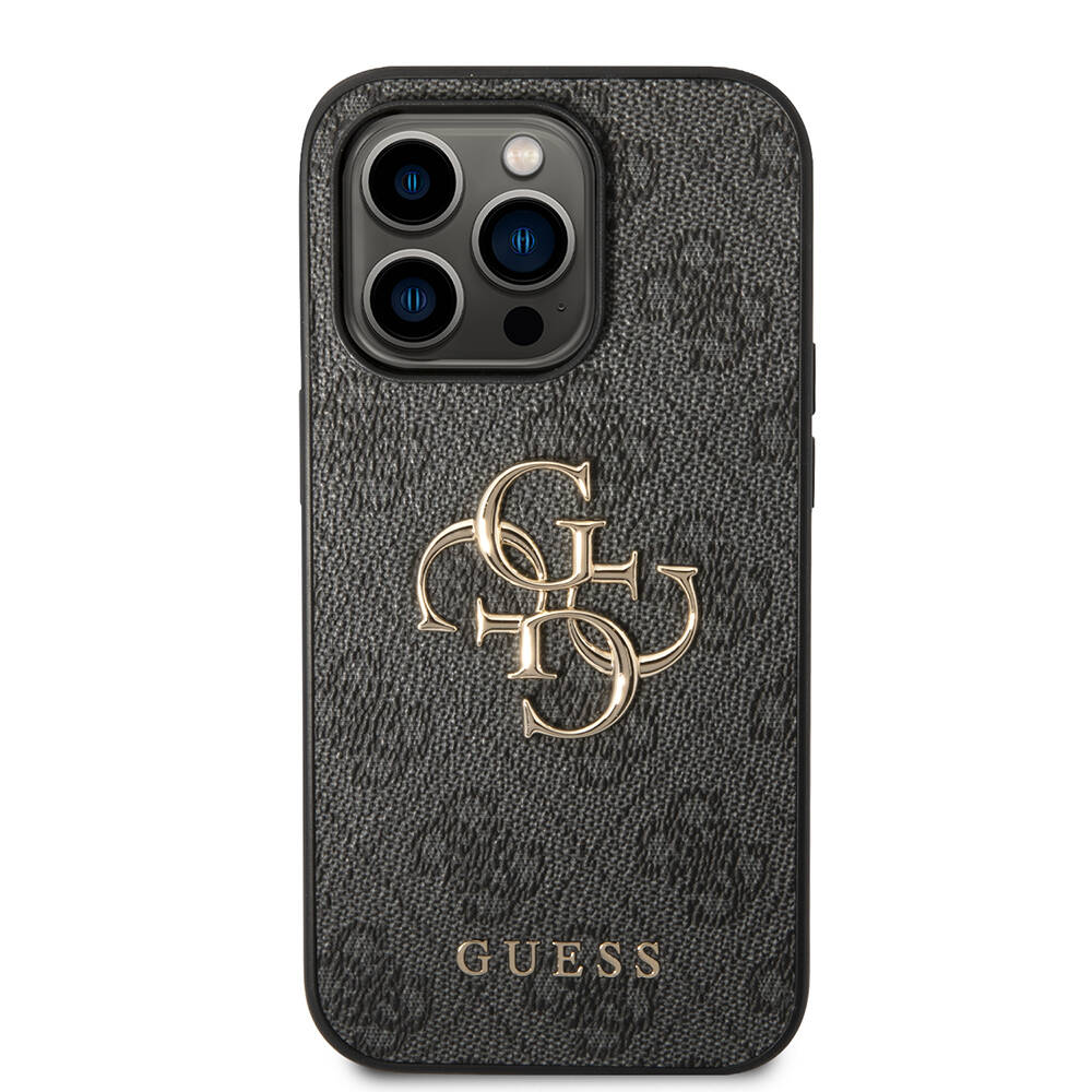 iPhone%20Uyumlu%2014%20Pro%20Kılıf%20Guess%20PU%20Deri%20Büyük%20Metal%20Logo%20Dizaynlı%20Kapak