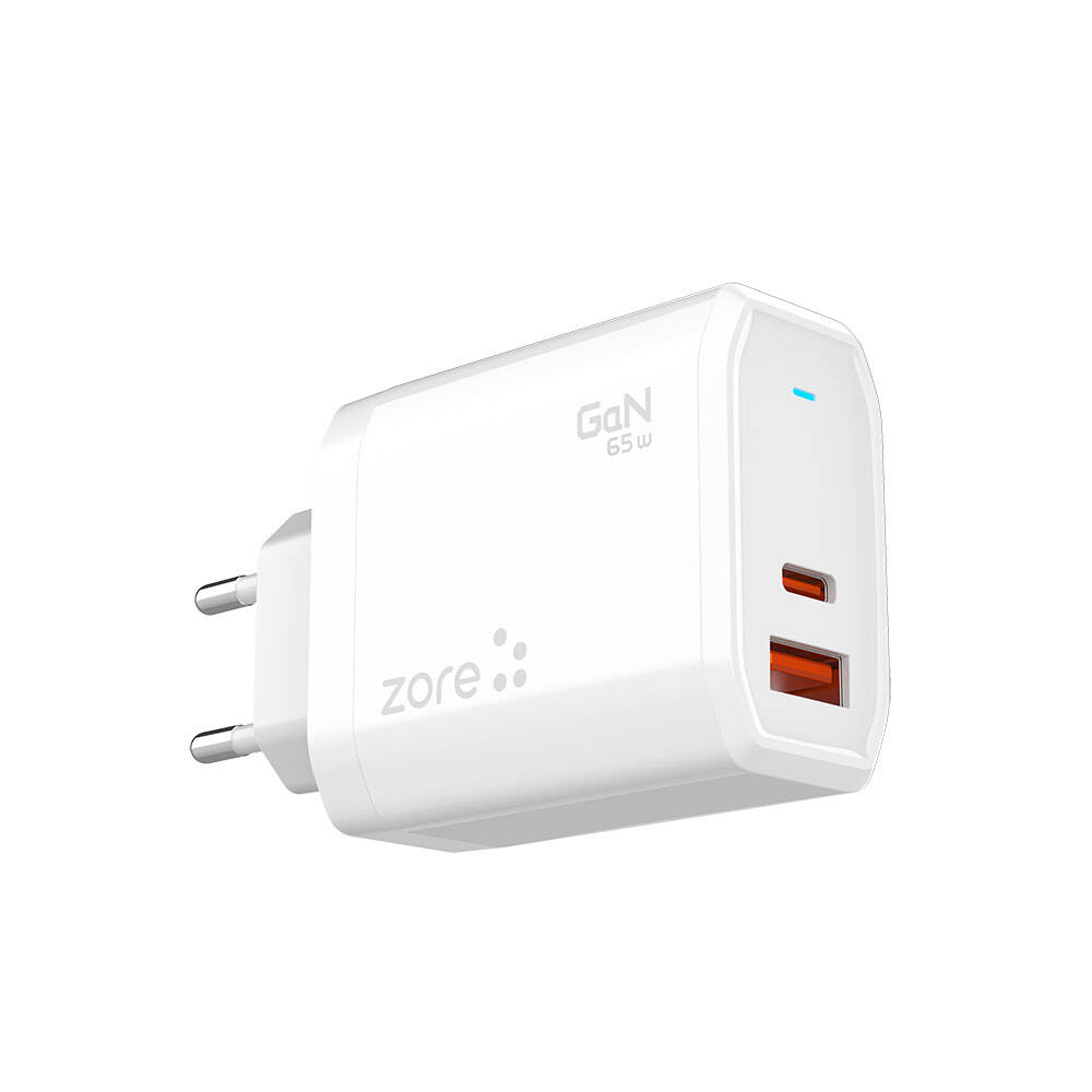 Zore%20Always-01%20GaN%20Tech%20Type-C%20PD4.0%20USB-A%20QC3.0%20Hızlı%20Şarj%20Özellikli%20Seyahat%20Şarj%20Başlığı%2065W