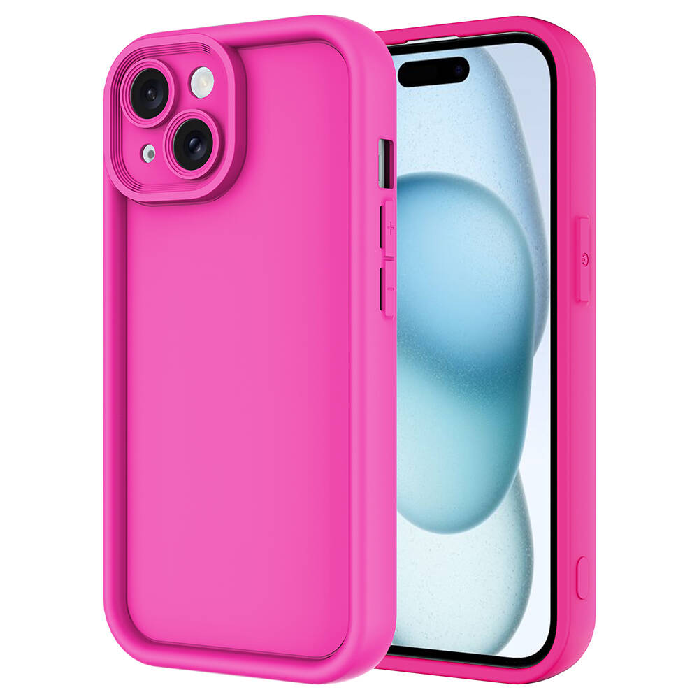 iPhone%20Uyumlu%2013%20Kılıf%20Kamera%20Korumalı%20Zore%20Ananas%20Kapak-Pembe%20koyu