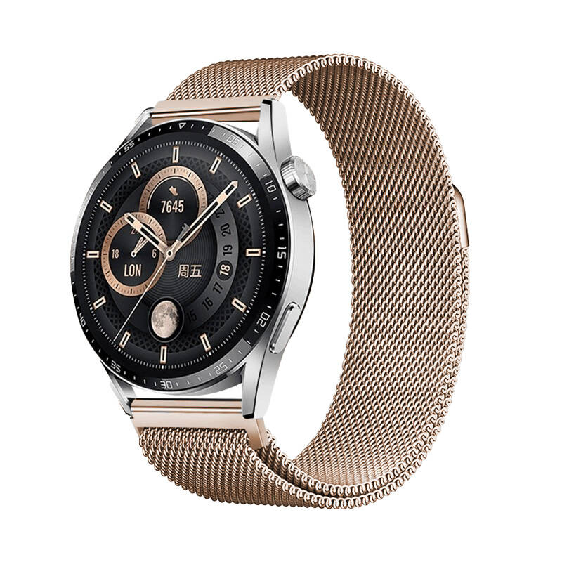 Galaxy%20Uyumlu%20Watch%20Active%202%2040mm%20Zore%20Band-12%2020mm%20Metal%20Hasır%20Kordon-Rose%20gold