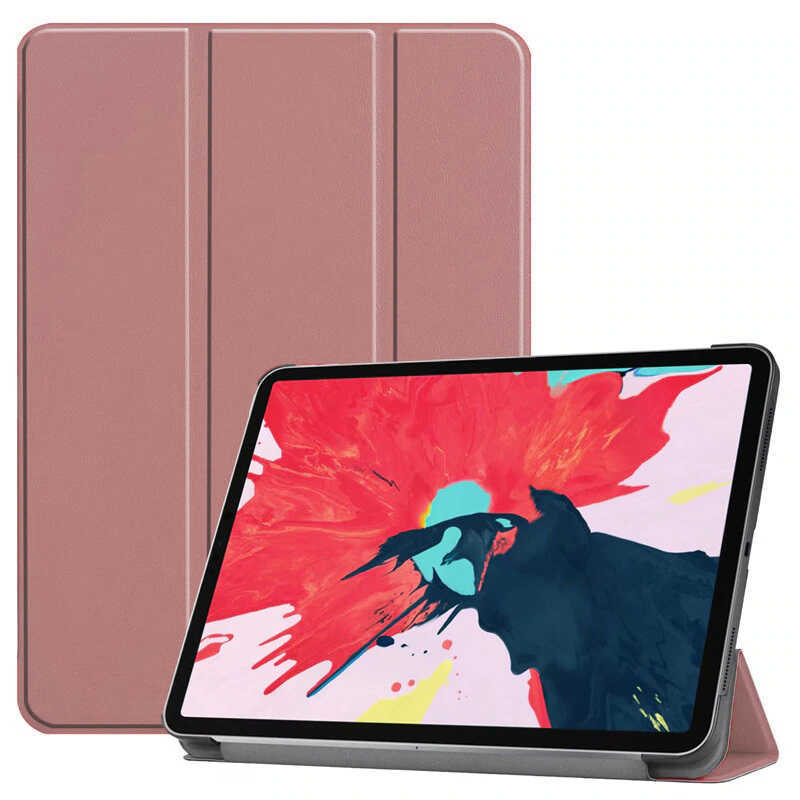 iPad%20Uyumlu%20Air%2011%202024%20Zore%20Smart%20Cover%20Standlı%201-1%20Kılıf-Rose%20gold