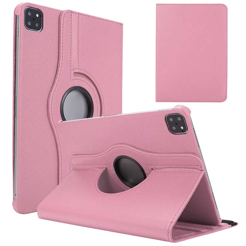 iPad%20Uyumlu%20Air%2011%202024%20Zore%20Dönebilen%20Standlı%20Kılıf-Pembe%20açık