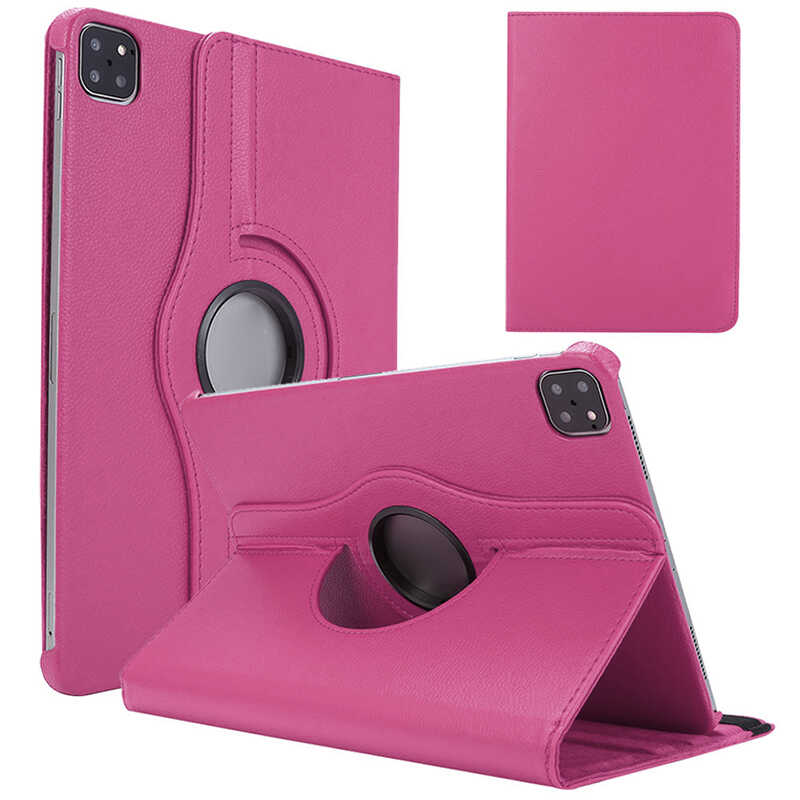 iPad%20Uyumlu%20Air%2011%202024%20Zore%20Dönebilen%20Standlı%20Kılıf-Pembe