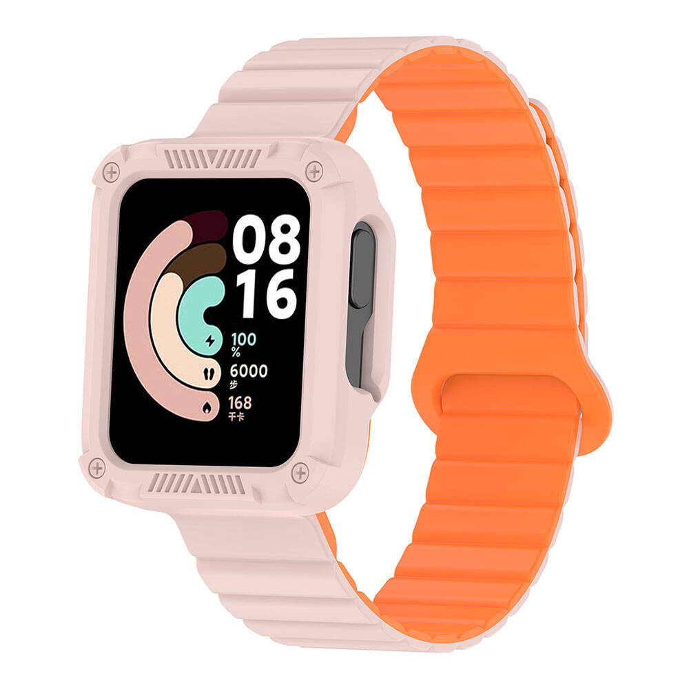 Xiaomi%20Uyumlu%20%20Redmi%20Watch%202%20Silikon%20Kordon%20Zore%20KRD-105%20Strap%20Kayış-Pembe-turuncu