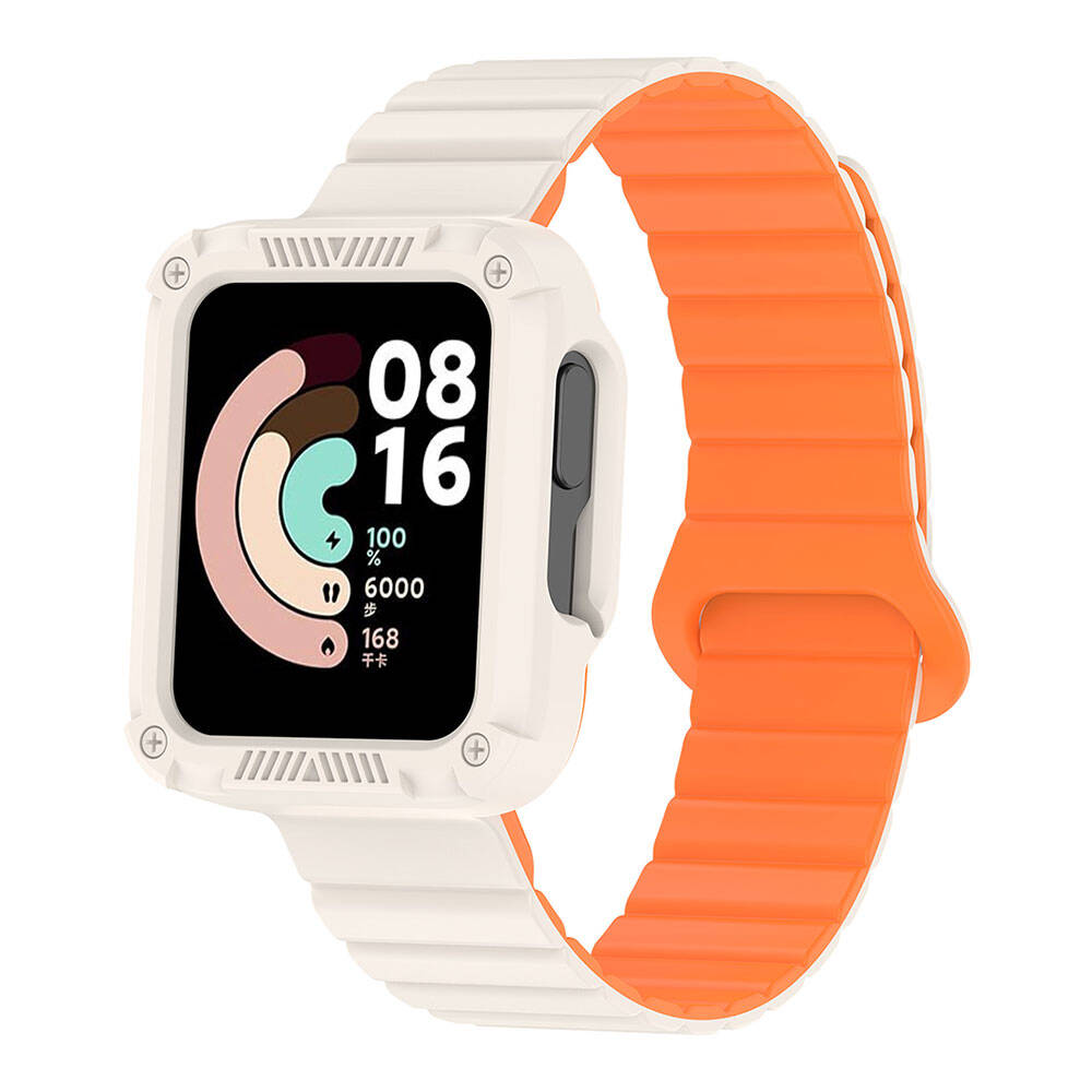 Xiaomi%20Uyumlu%20%20Redmi%20Watch%202%20Silikon%20Kordon%20Zore%20KRD-105%20Strap%20Kayış-Starlight-turuncu