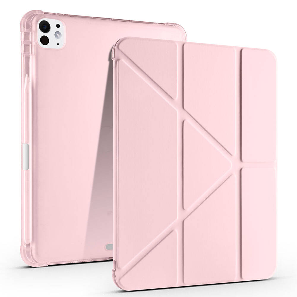 iPad%20Uyumlu%20Pro%2011%202024%20Kılıf%20Zore%20Tri%20Folding%20Kalem%20Bölmeli%20Standlı%20Kılıf-Rose%20gold