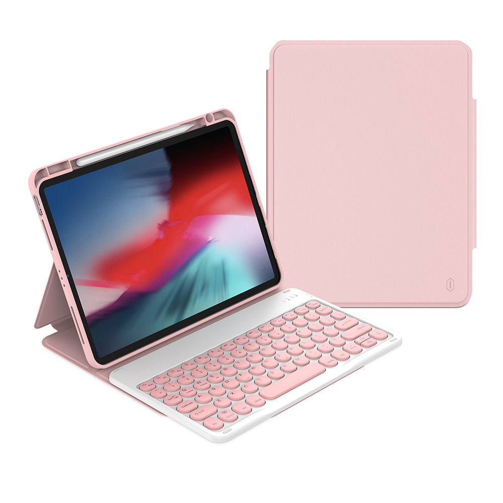 iPad%20Uyumlu%20Air%2011%202024%20Wiwu%20Protective%20Gizli%20Kalem%20Bölmeli%20Klavyeli%20Kılıf-Pembe