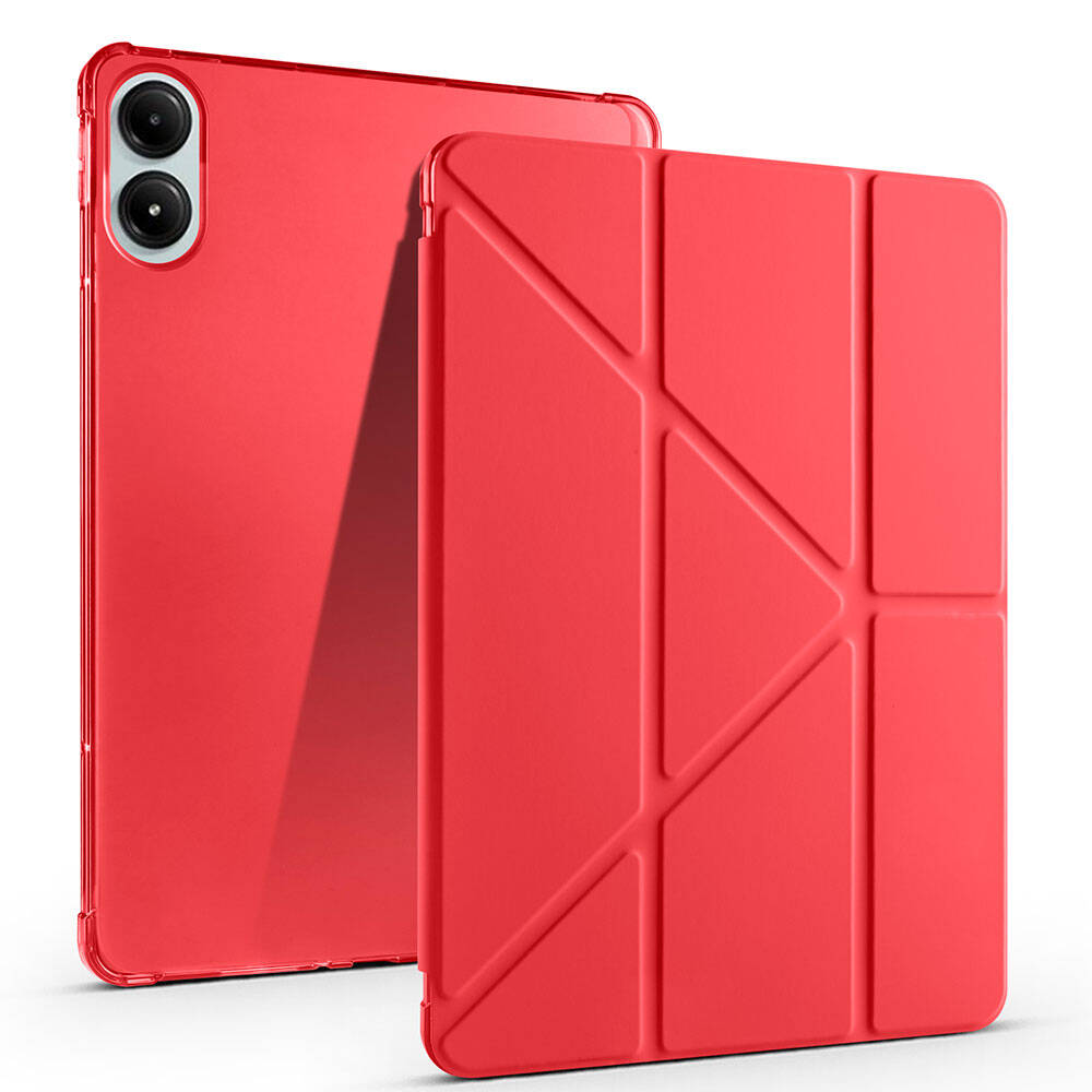 Xiaomi%20Uyumlu%20%20Redmi%20Pad%20Pro%20Kılıf%20Zore%20Tri%20Folding%20Kalem%20Bölmeli%20Standlı%20Kılıf-Kırmızı