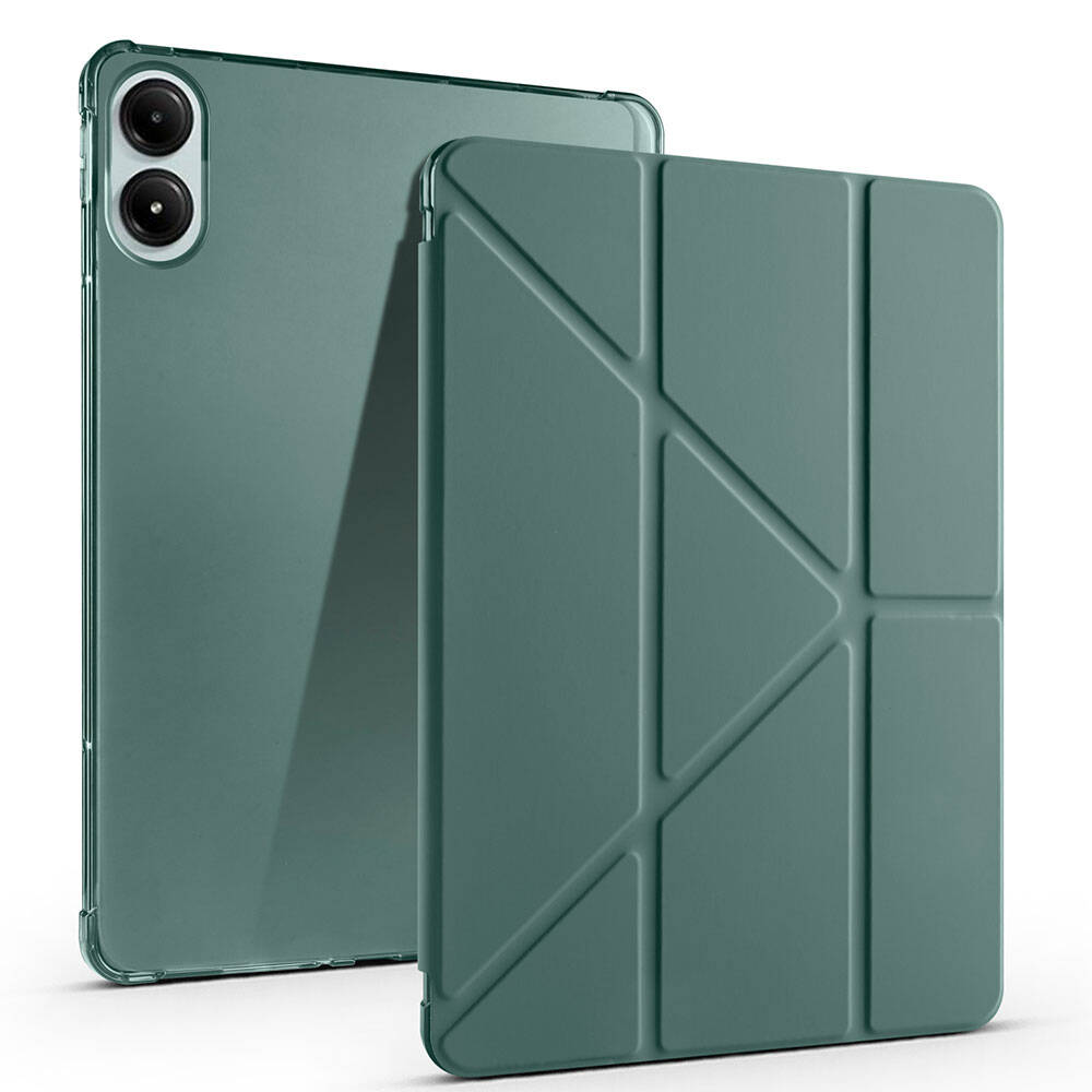 Xiaomi%20Uyumlu%20%20Redmi%20Pad%20Pro%20Kılıf%20Zore%20Tri%20Folding%20Kalem%20Bölmeli%20Standlı%20Kılıf-Koyu%20yeşil