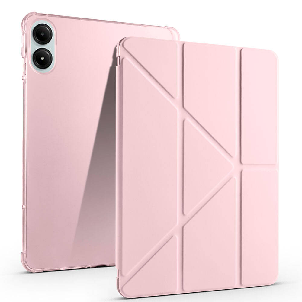 Xiaomi%20Uyumlu%20%20Redmi%20Pad%20Pro%20Kılıf%20Zore%20Tri%20Folding%20Kalem%20Bölmeli%20Standlı%20Kılıf-Rose%20gold