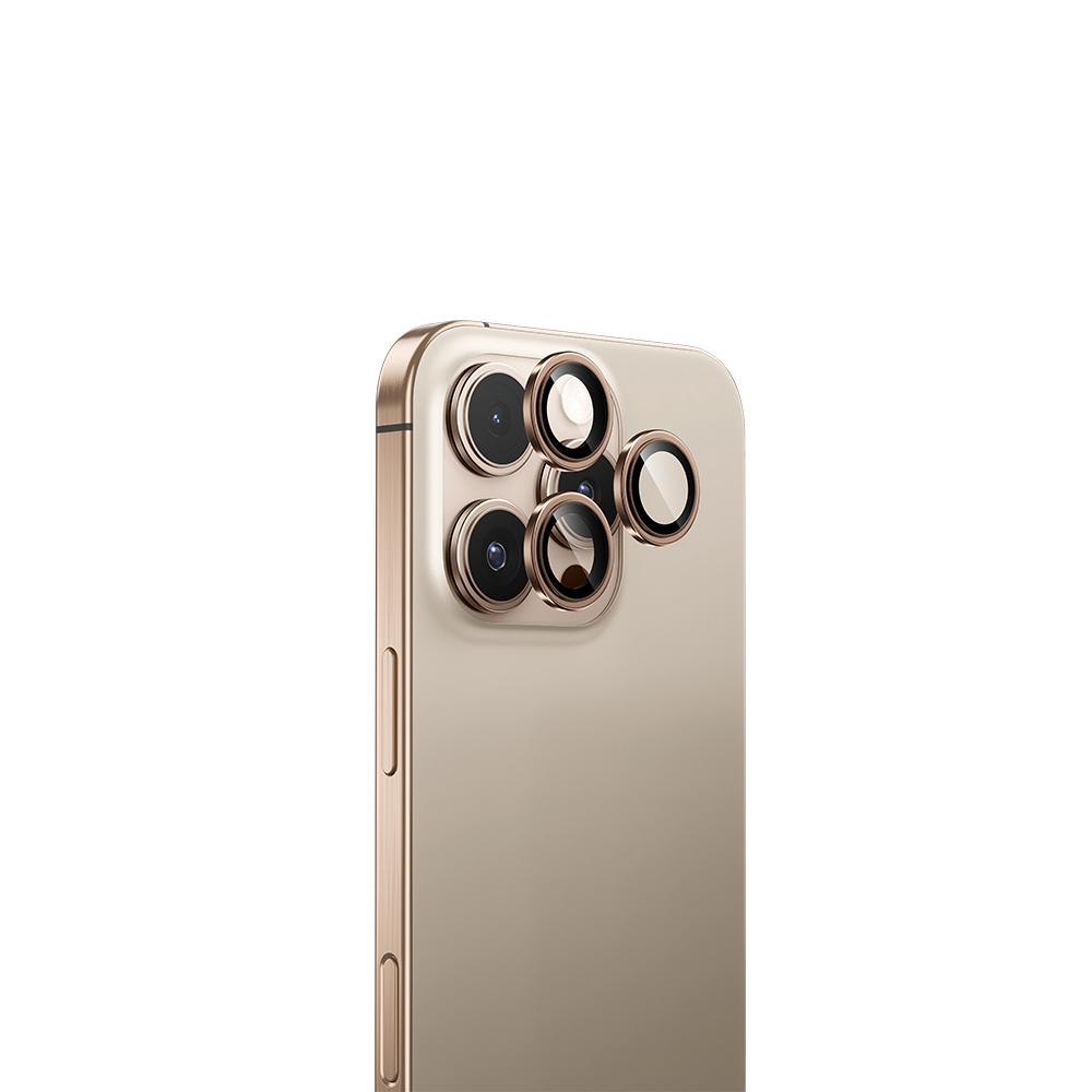 iPhone%20Uyumlu%2016%20Pro%20Benks%20DR%20Safir%20Kamera%20Lens%20Koruyucu-Titanyum-gold