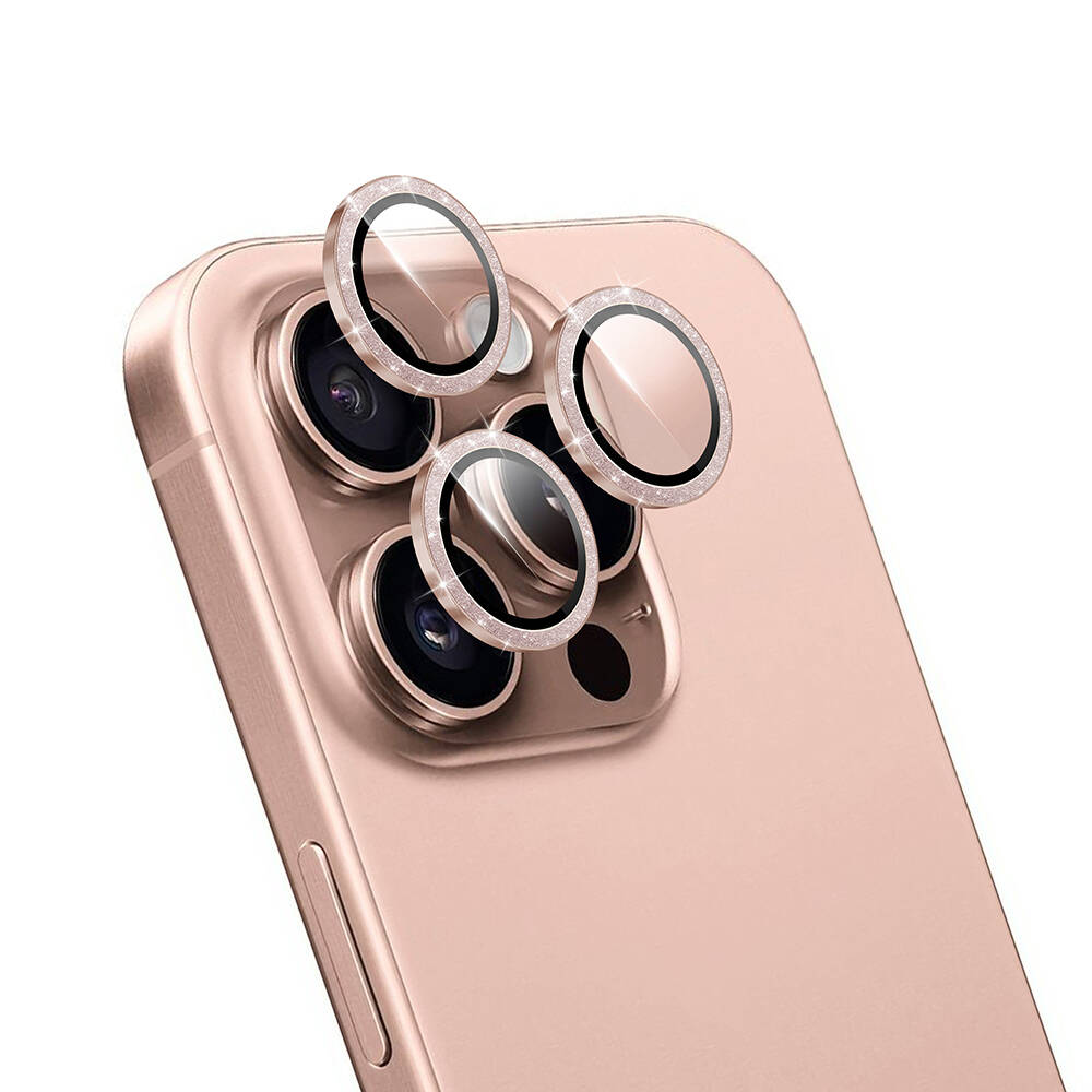 iPhone%20Uyumlu%2016%20Pro%20Wiwu%20LG-006%20Diamond%20Lens%20Guard%20Kolay%20Uygulama%20Aparatlı%20Kamera%20Lens%20Koruyucu-Rose%20gold