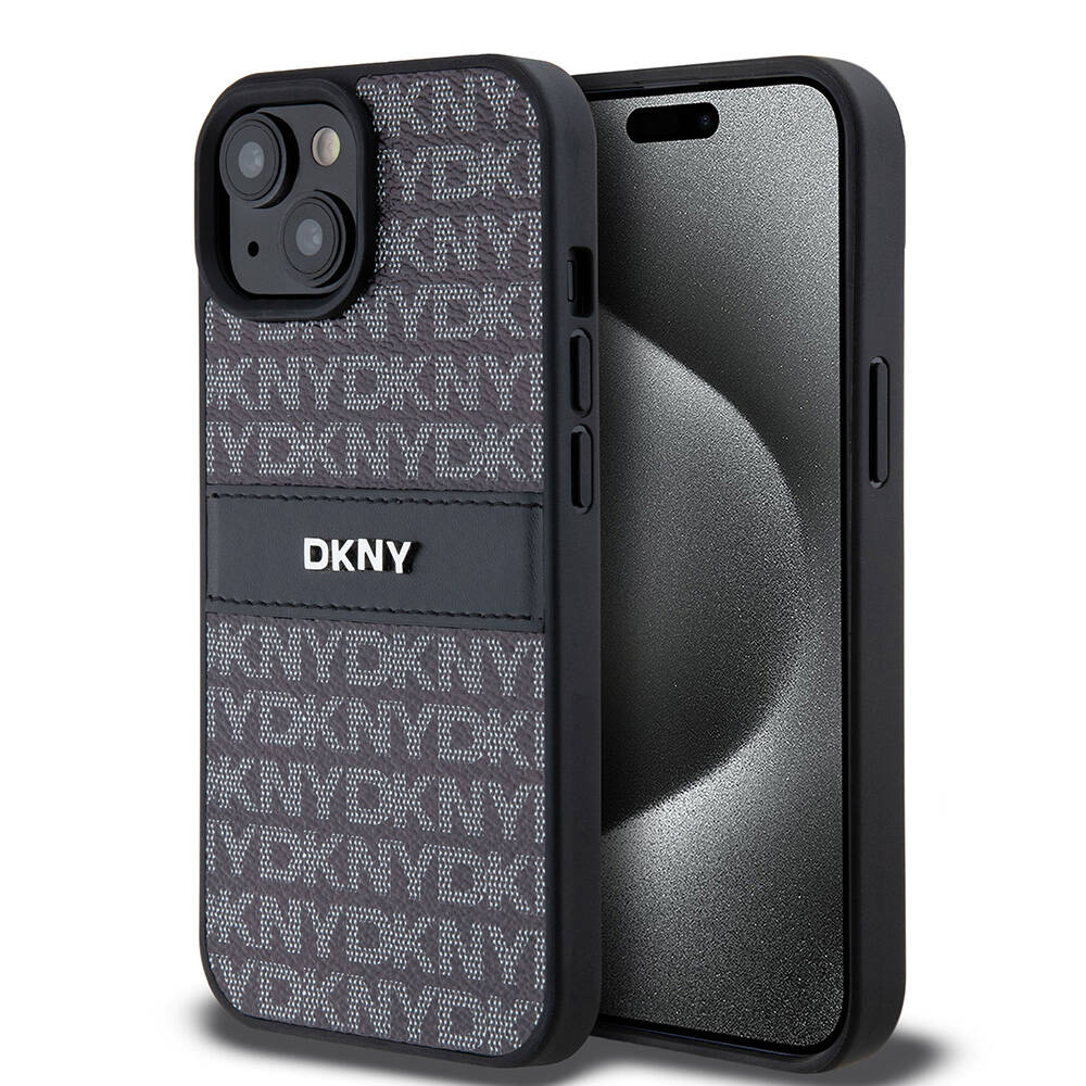 iPhone%20Uyumlu%2015%20Kılıf%20DKNY%20Orjinal%20Lisanslı%203D%20Yazılı%20Repeat%20Texture%20Pattern%20Kapak