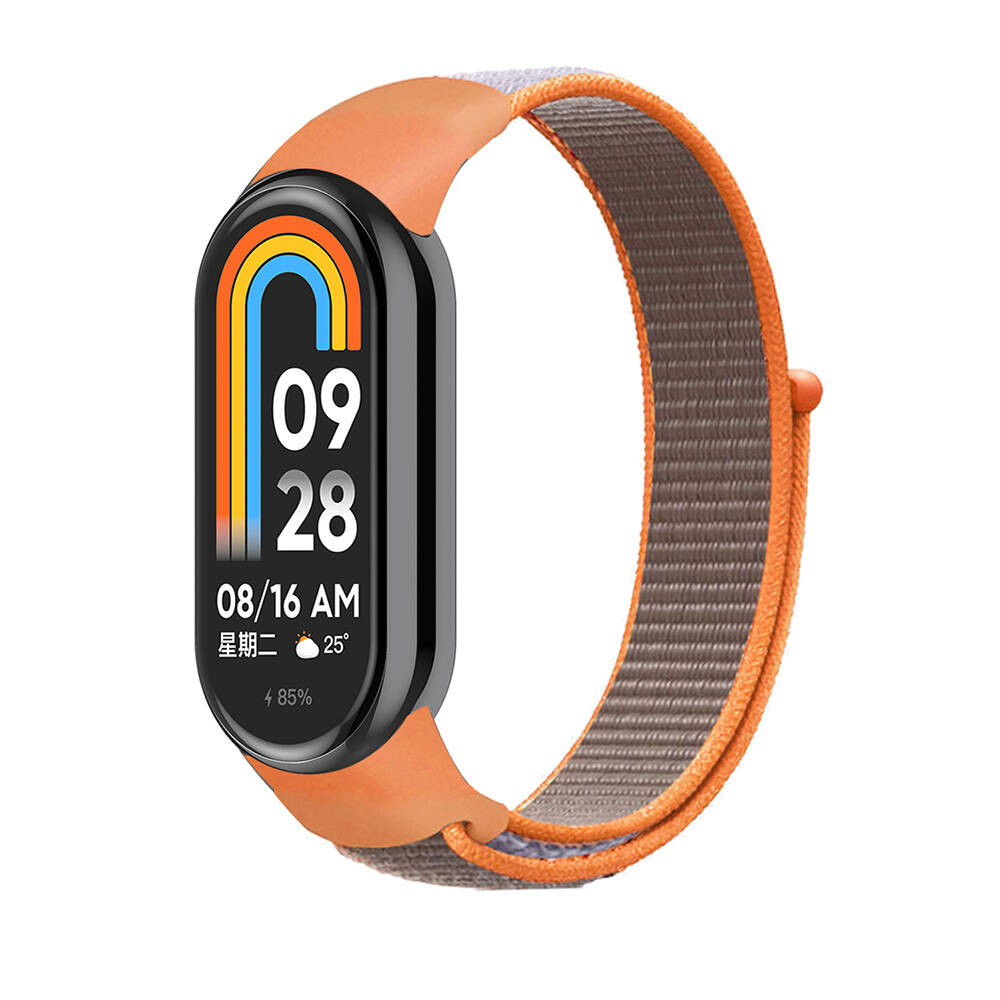 Xiaomi%20Uyumlu%20%20Mi%20Band%208%20Zore%20KRD-03%20Hasır%20Kordon-Turuncu