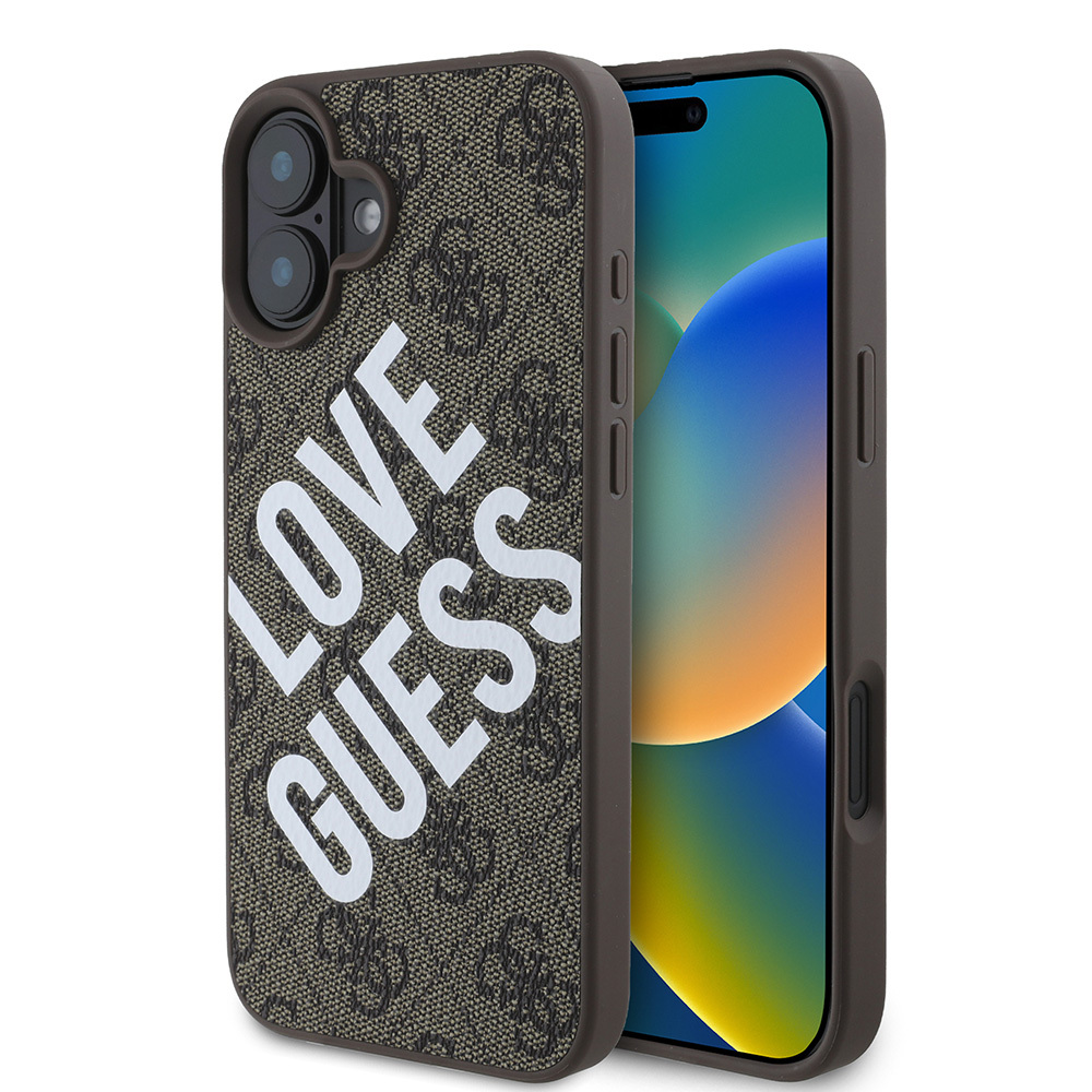 iPhone%20Uyumlu%2016%20Kılıf%20Guess%20Orjinal%20Lisanslı%20Big%20Love%20Guess%20Kapak-Kahverengi