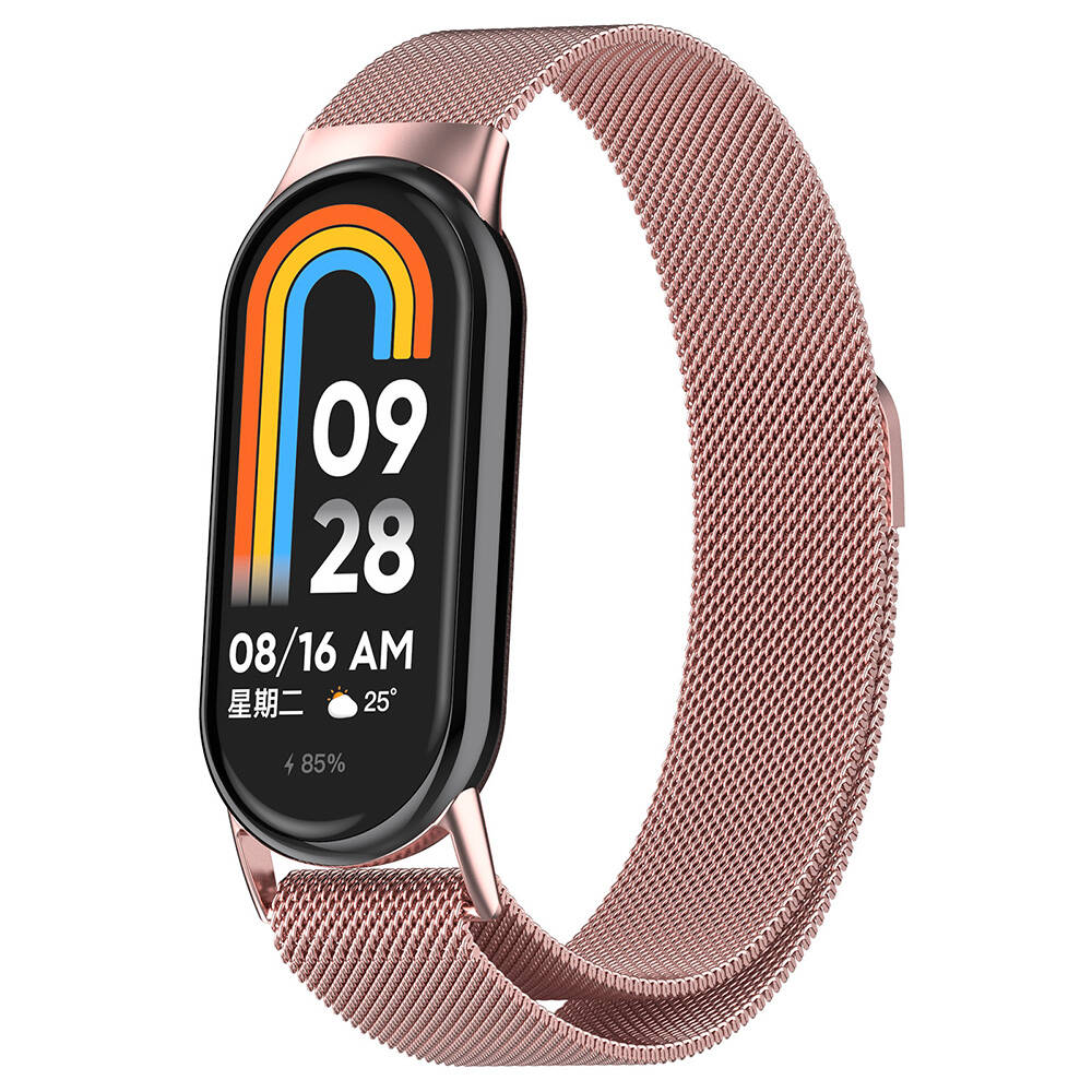 Xiaomi%20Uyumlu%20%20Smart%20Band%208%20Zore%20KRD-01%20Metal%20Kordon-Pembe