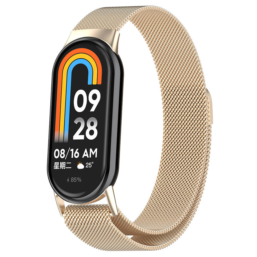 Xiaomi%20Uyumlu%20%20Smart%20Band%208%20Zore%20KRD-01%20Metal%20Kordon-Starlight