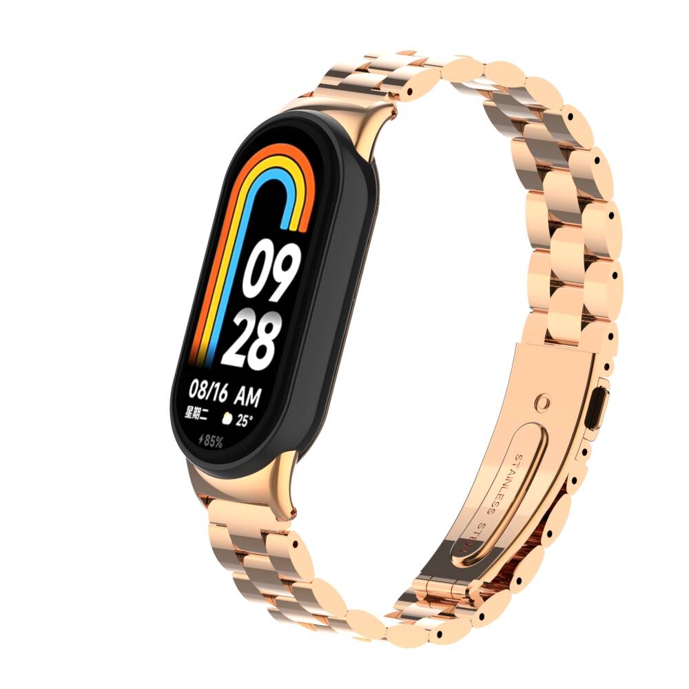 Xiaomi%20Uyumlu%20%20Mi%20Band%208%20KRD-04%20Metal%20Kordon-Rose%20gold