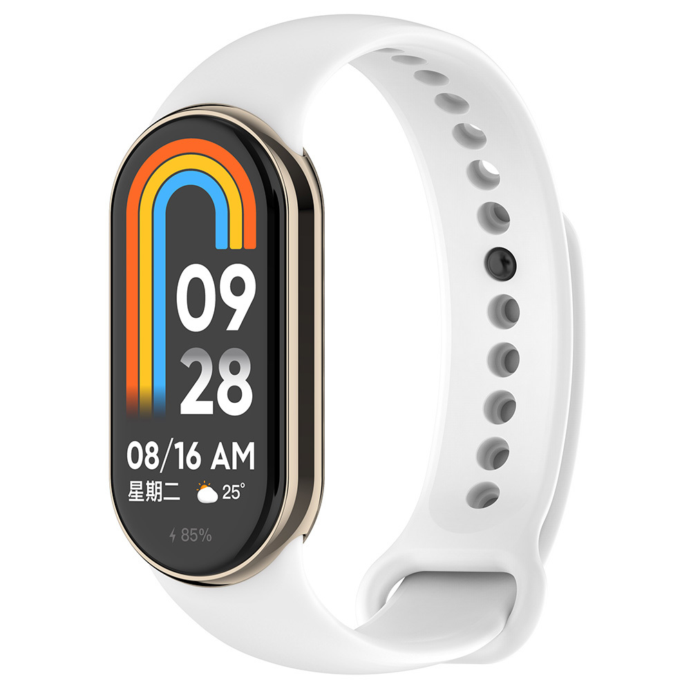 Xiaomi%20Uyumlu%20%20Mi%20Band%208%20Serisi%20Klasik%20Kordon%20Silikon%20Strap%20Kayış-Beyaz