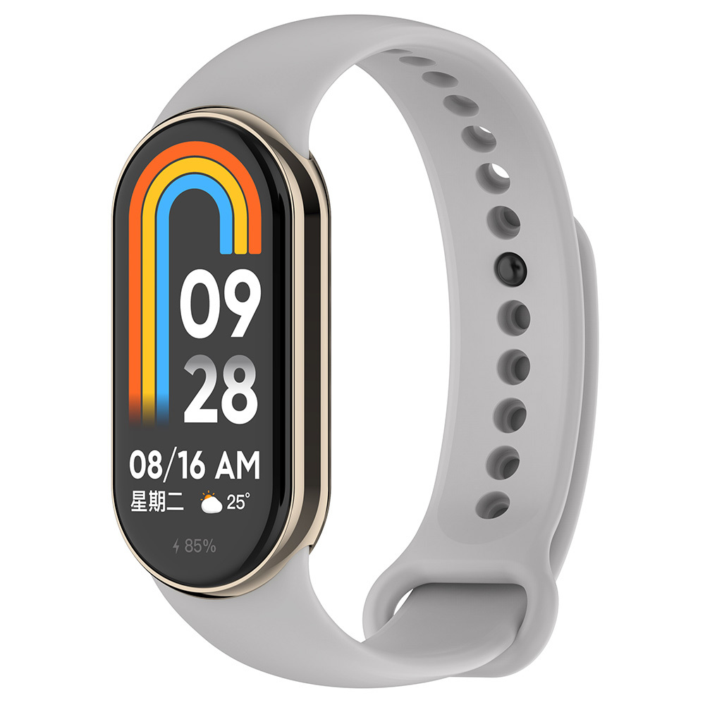 Xiaomi%20Uyumlu%20%20Mi%20Band%208%20Serisi%20Klasik%20Kordon%20Silikon%20Strap%20Kayış-Gri